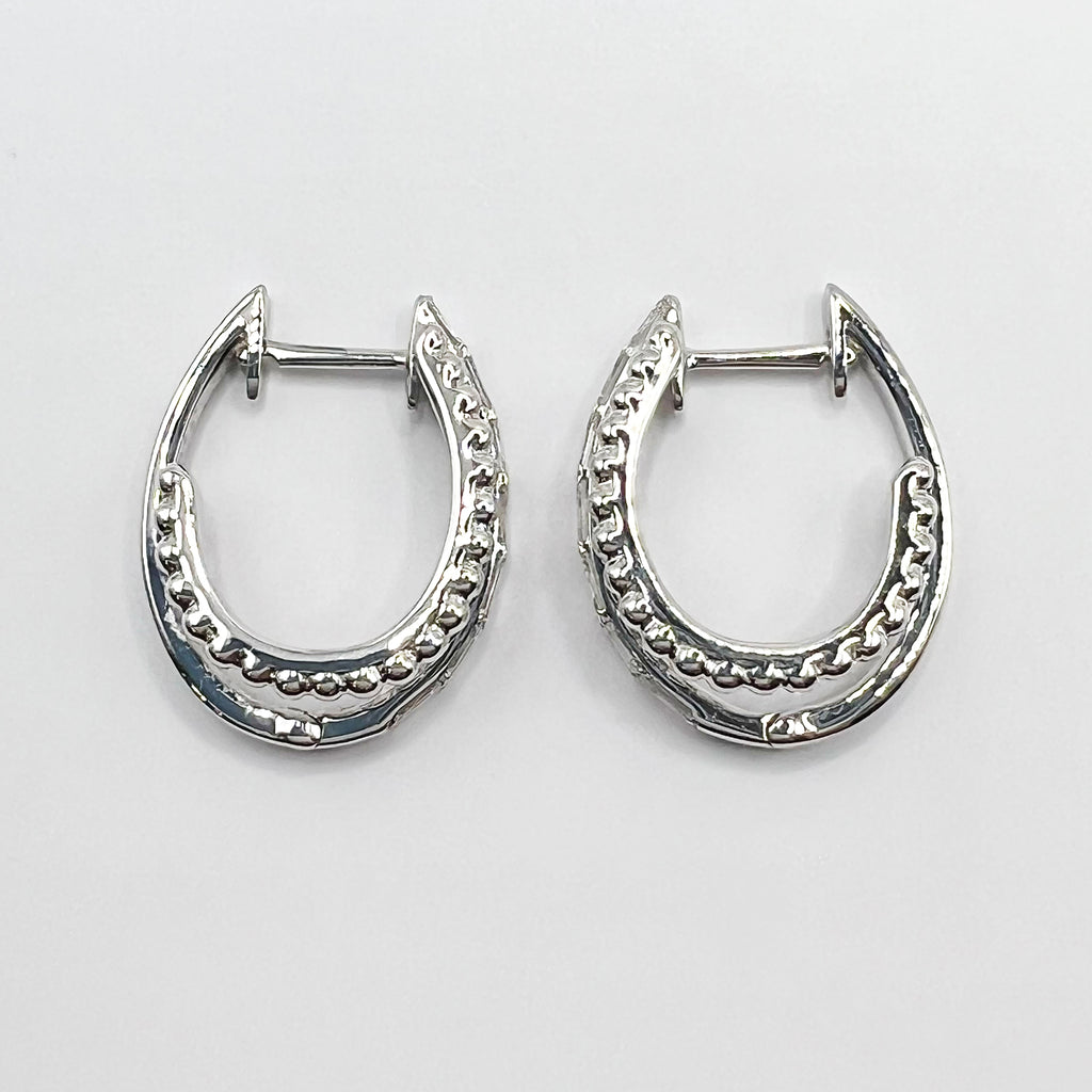 Dual Texture Diamond Hoops