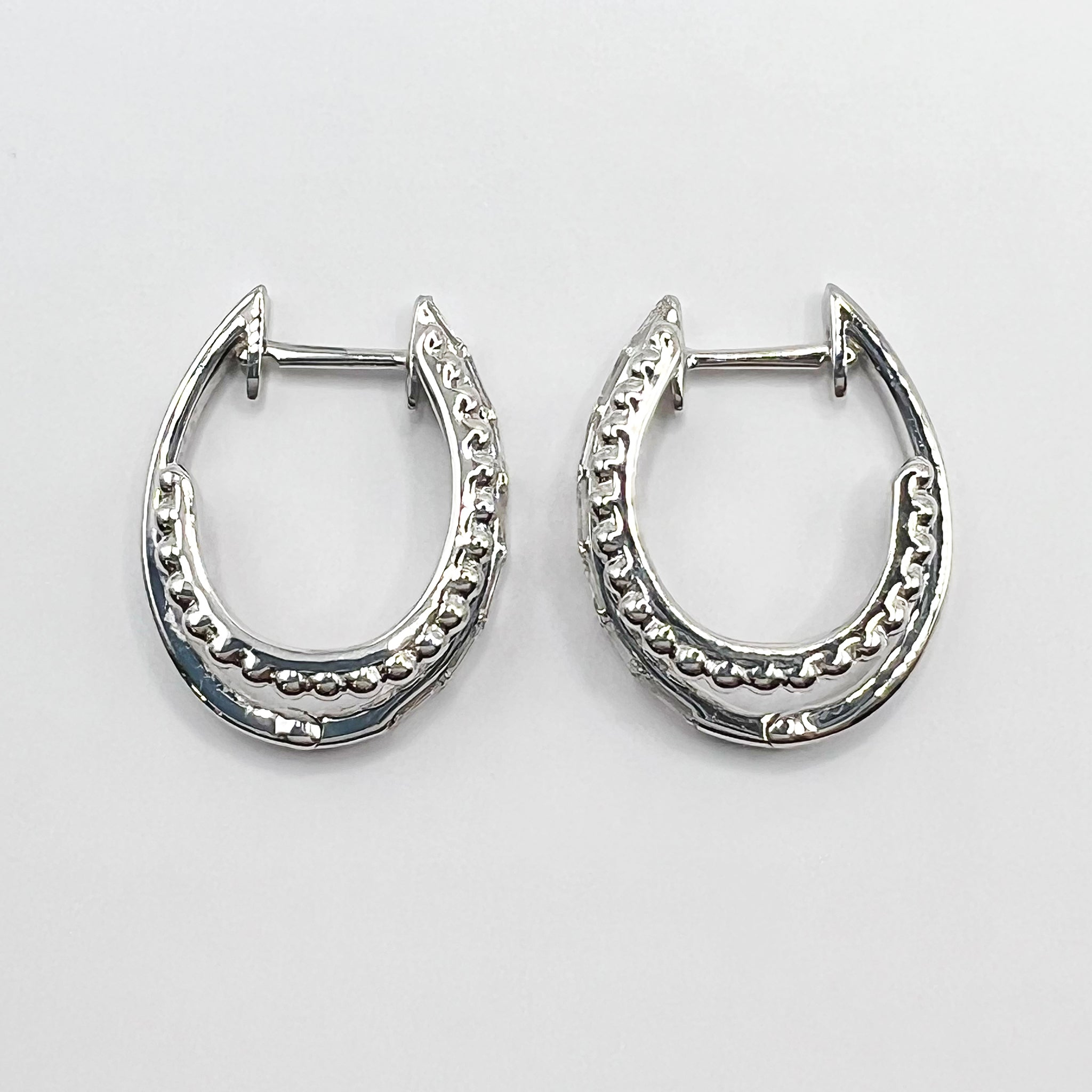 Dual Texture Diamond Hoops