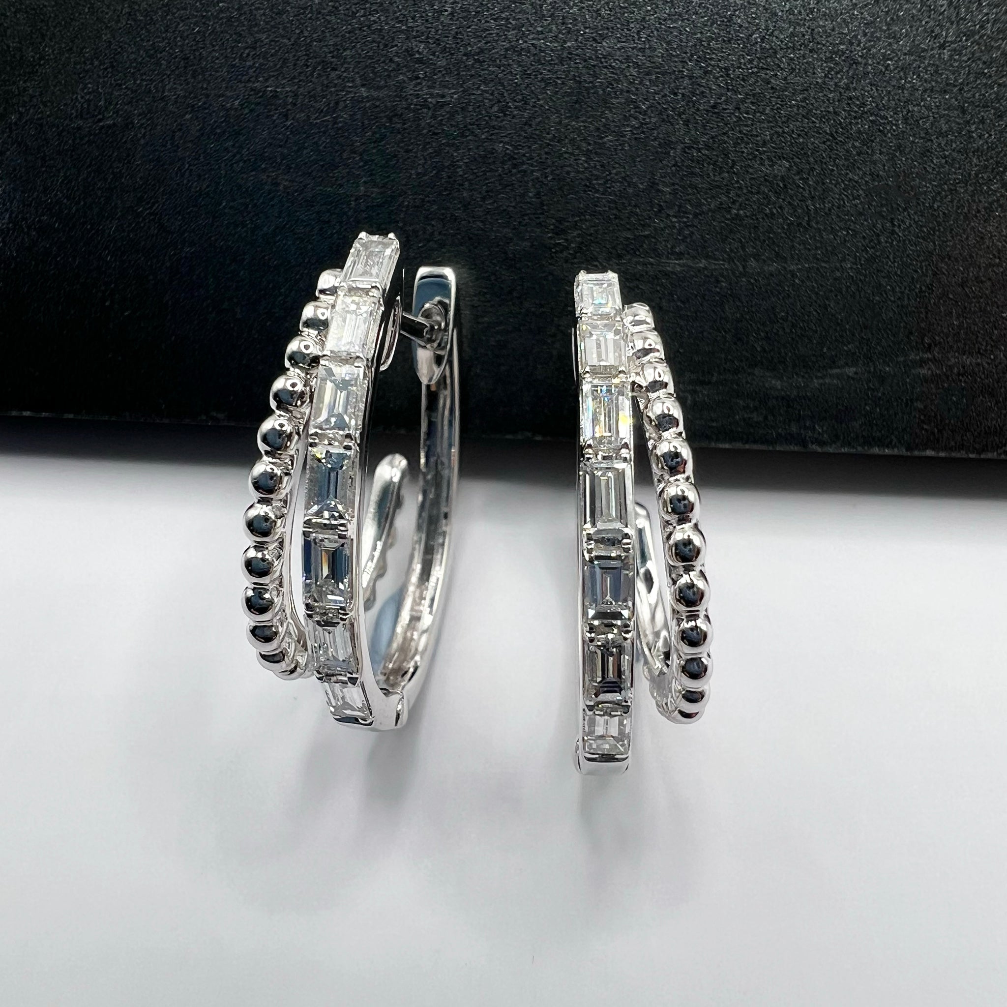 Dual Texture Diamond Hoops