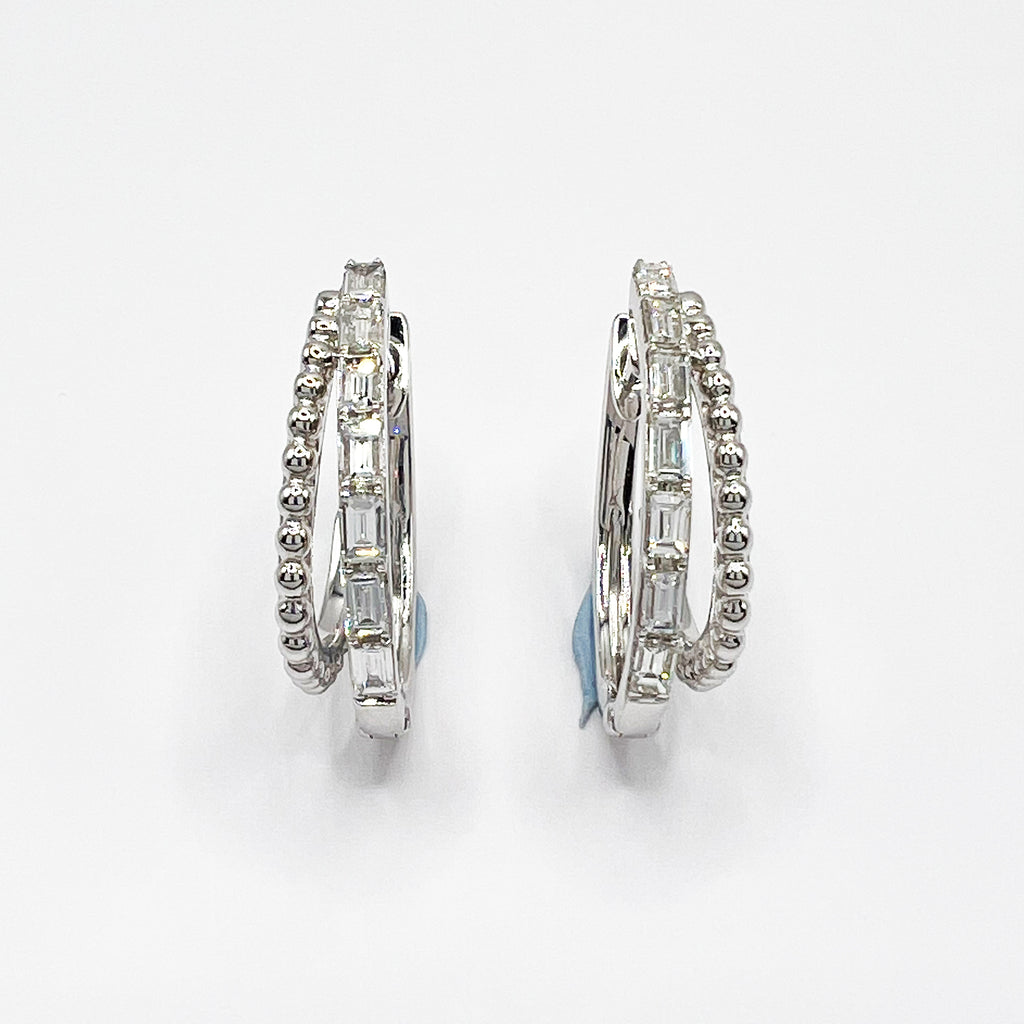 Dual Texture Diamond Hoops