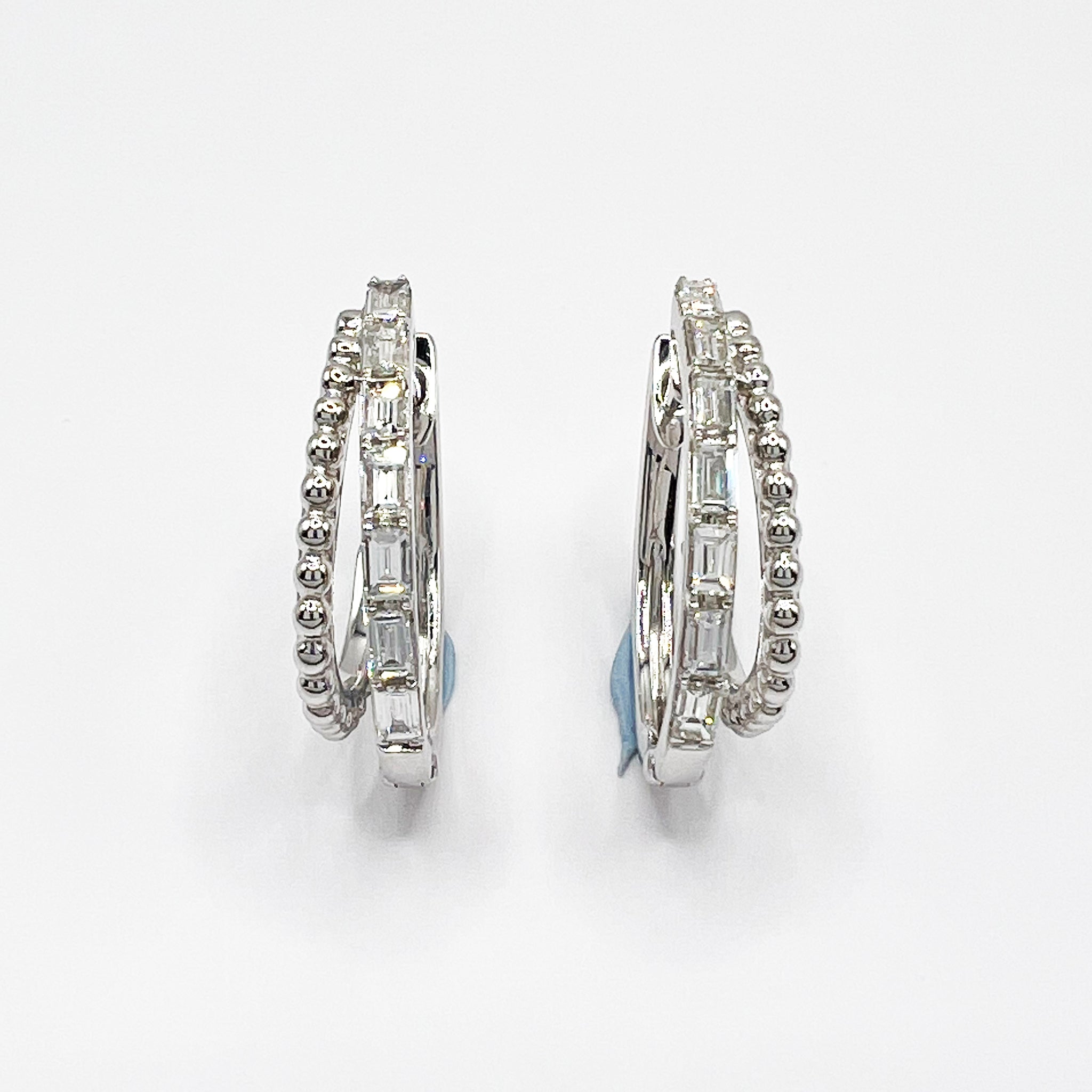 Dual Texture Diamond Hoops