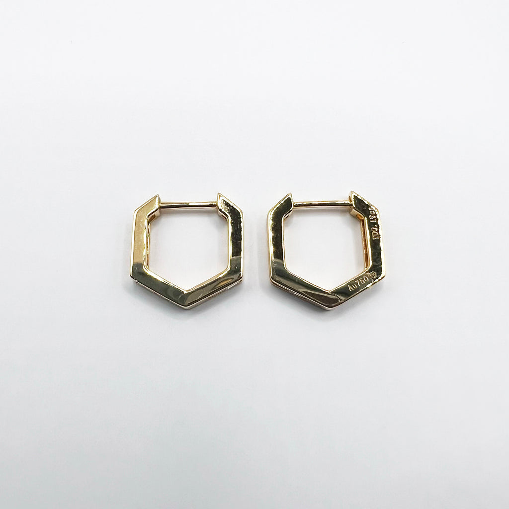 Pentagon Shaped Diamond Huggies