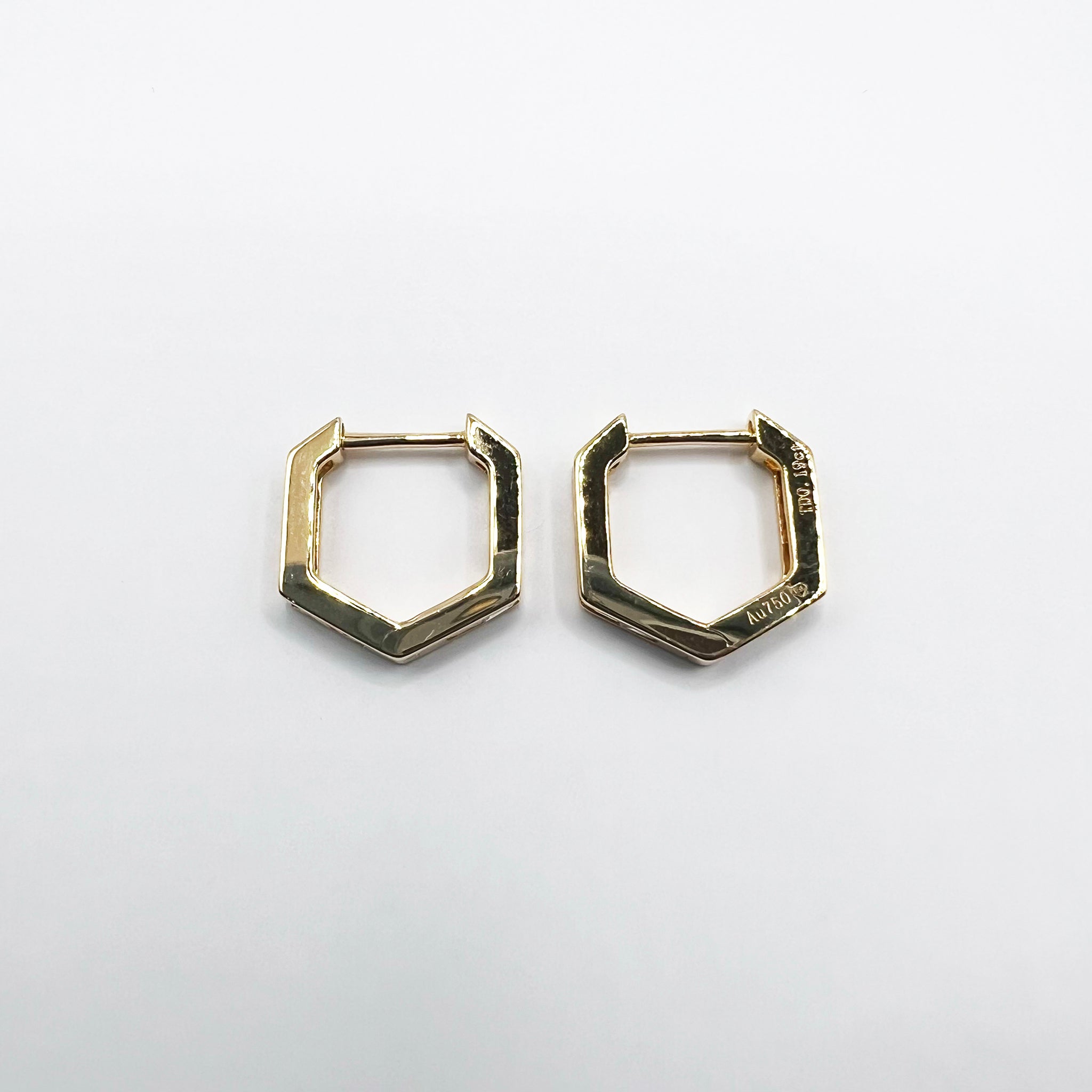 Pentagon Shaped Diamond Huggies