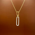 Diamond Paperclip Pendant Necklace