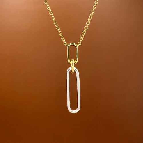 Diamond Paperclip Pendant Necklace