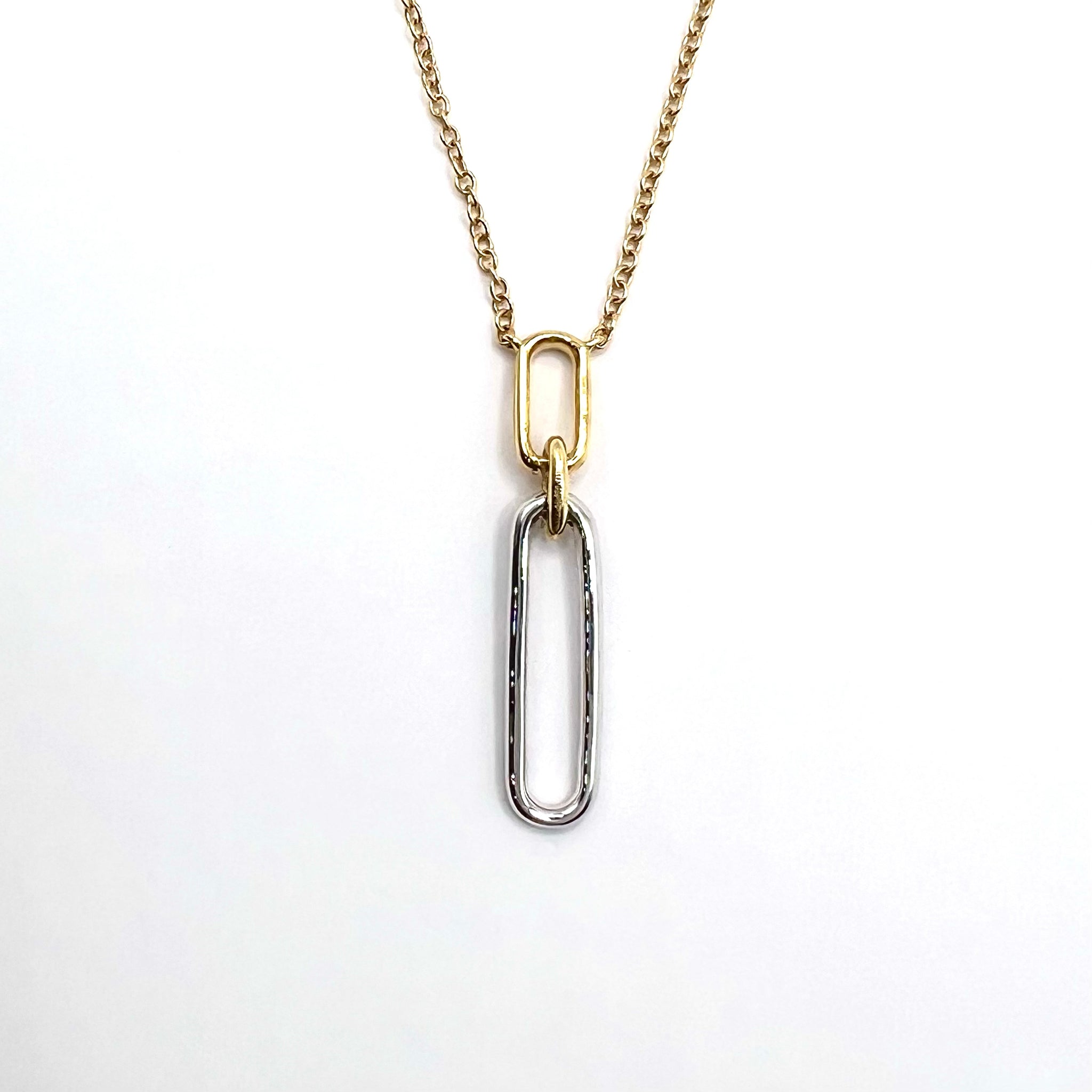 Diamond Paperclip Pendant Necklace