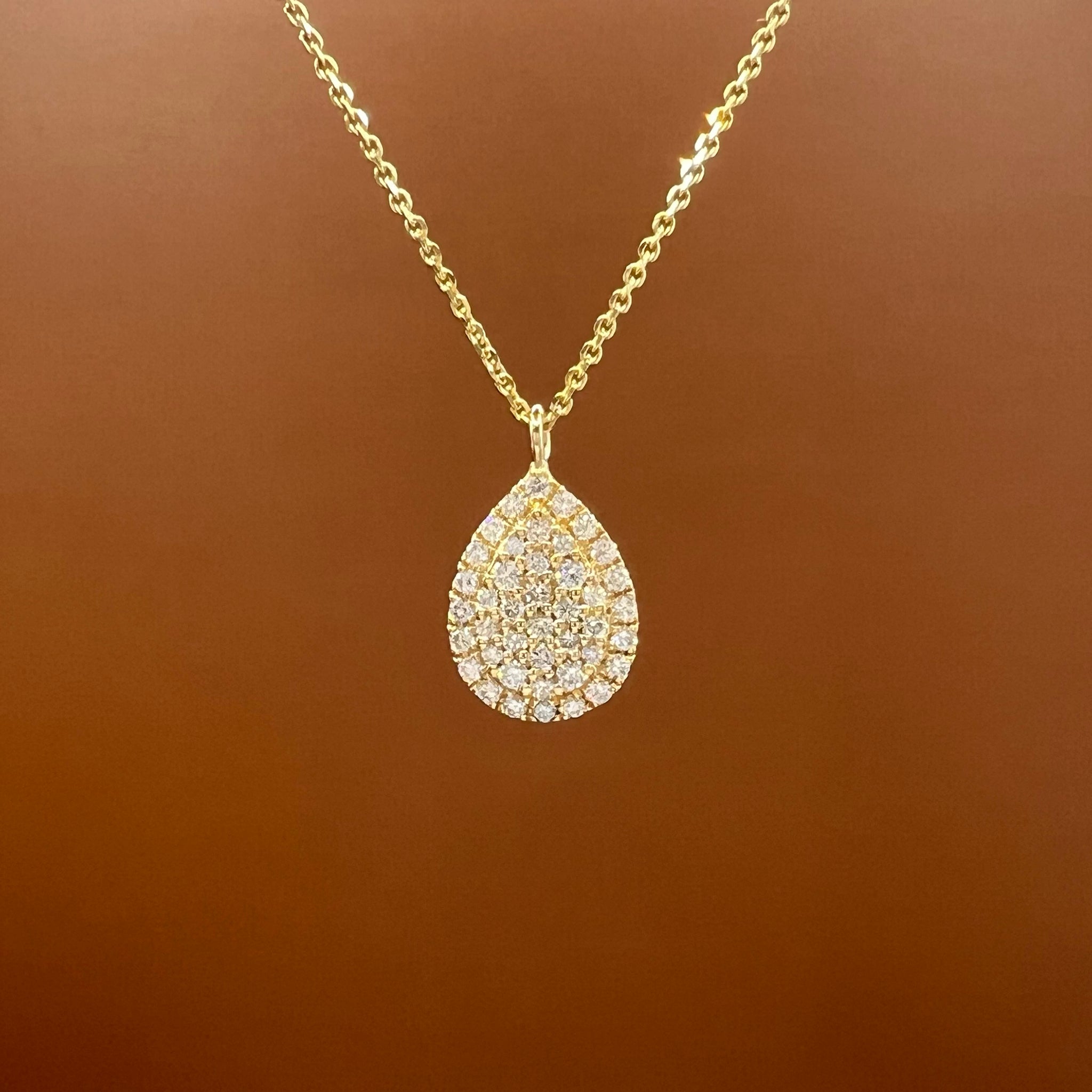 Diamond Pear Shape Pendant Necklace