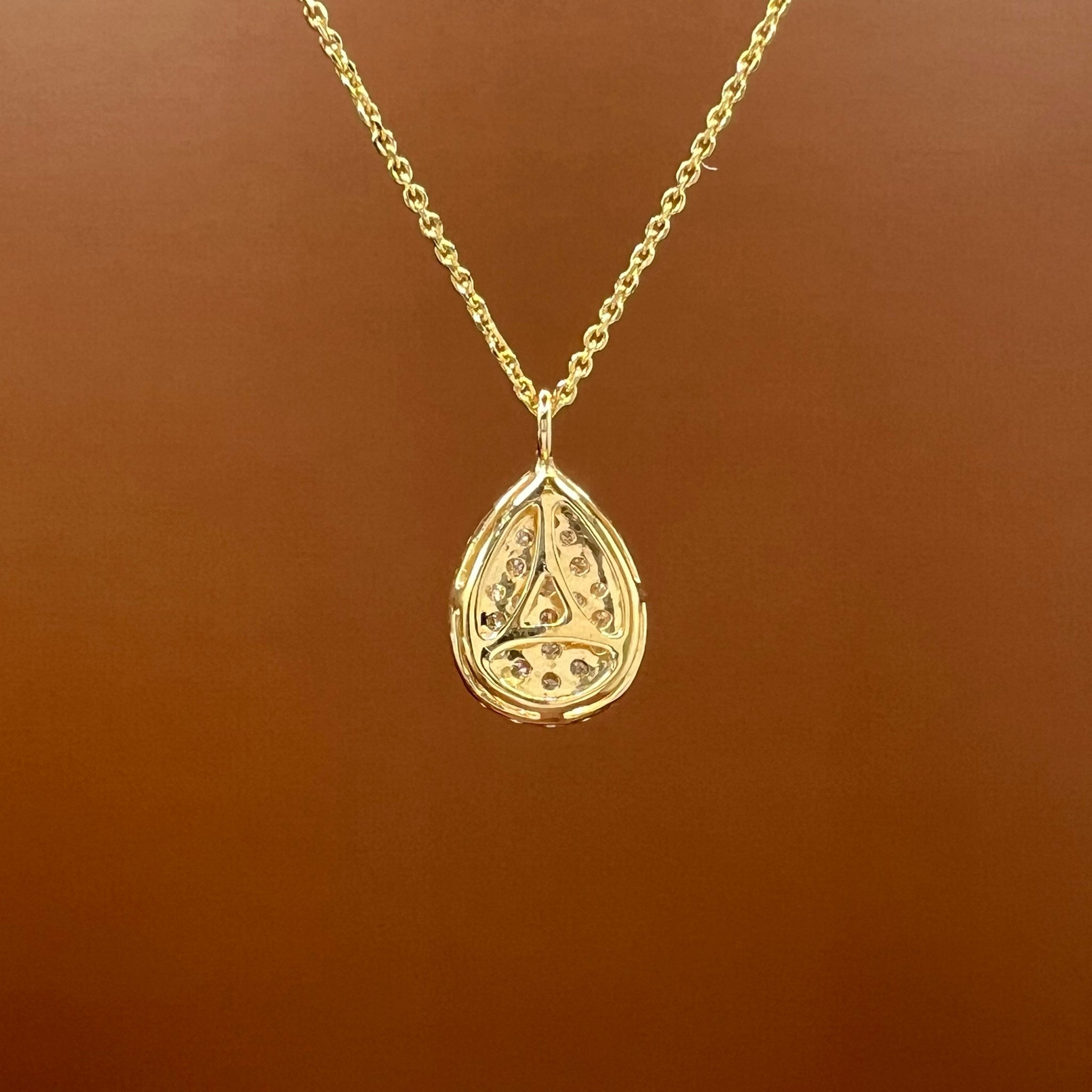 Diamond Pear Shape Pendant Necklace