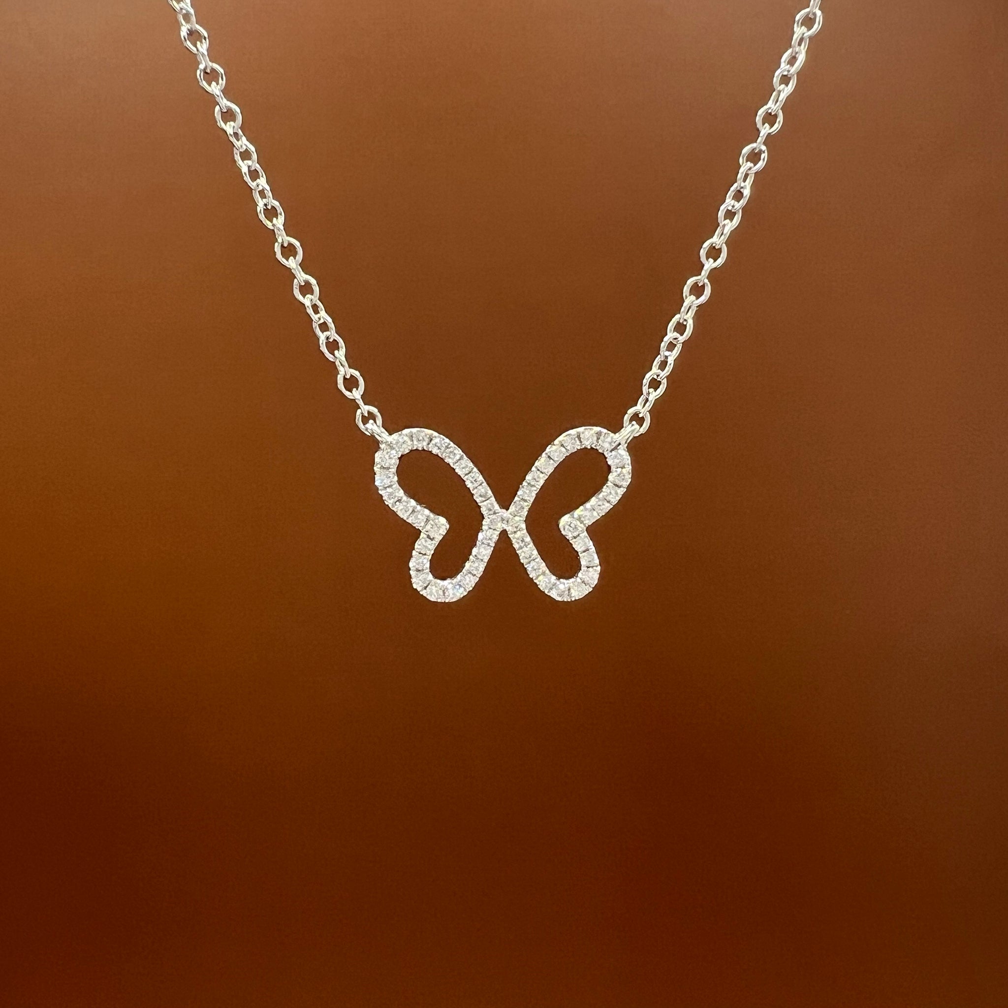 Diamond Butterfly Pendant Necklace