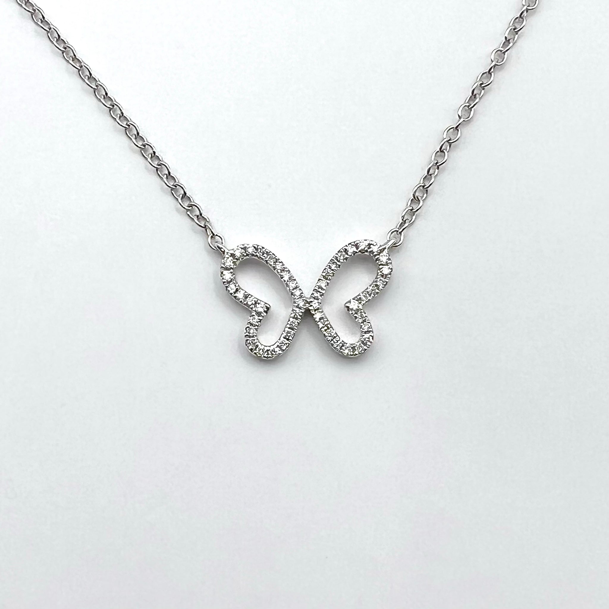 Diamond Butterfly Pendant Necklace