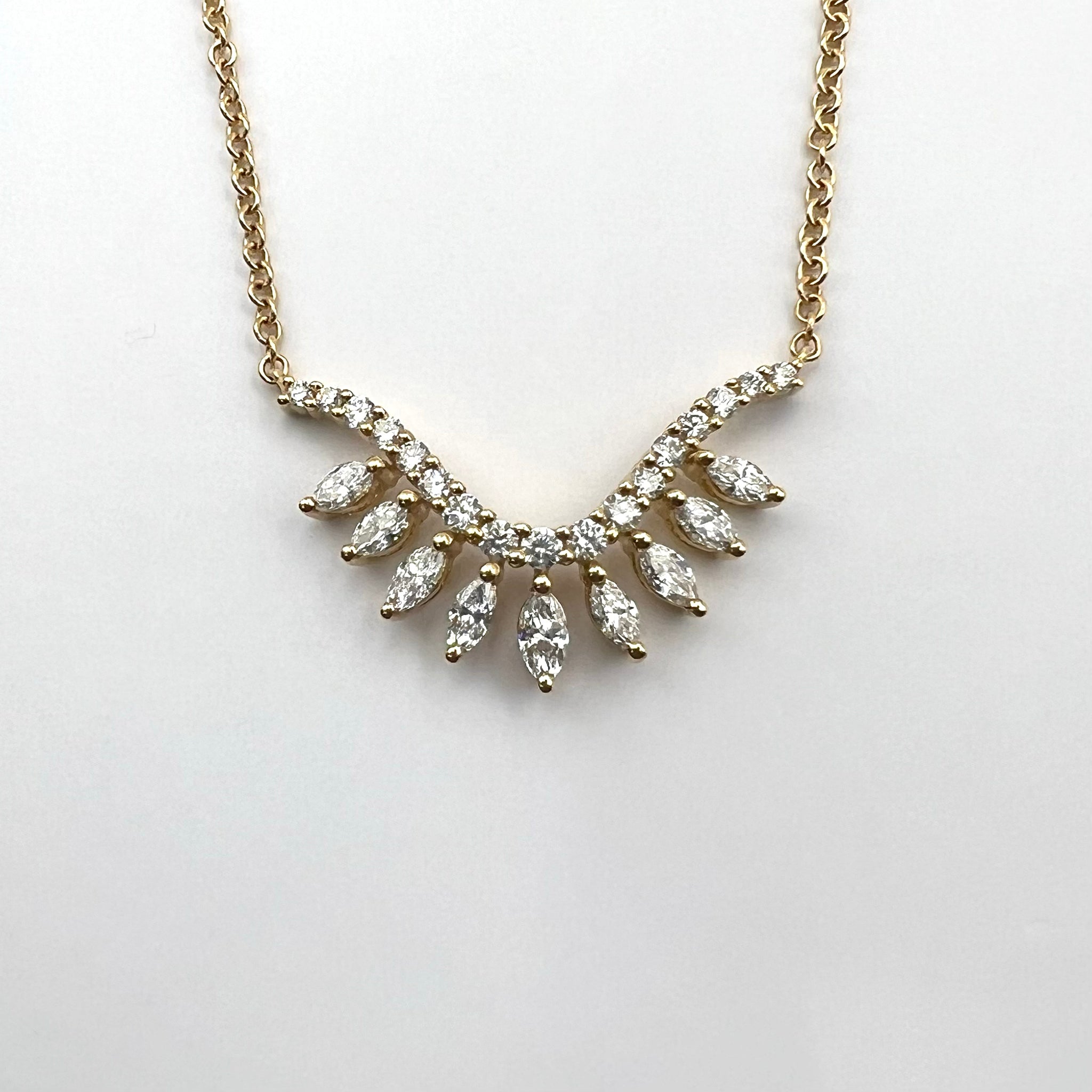 Diamond Leaf & Vine Pendant Necklace