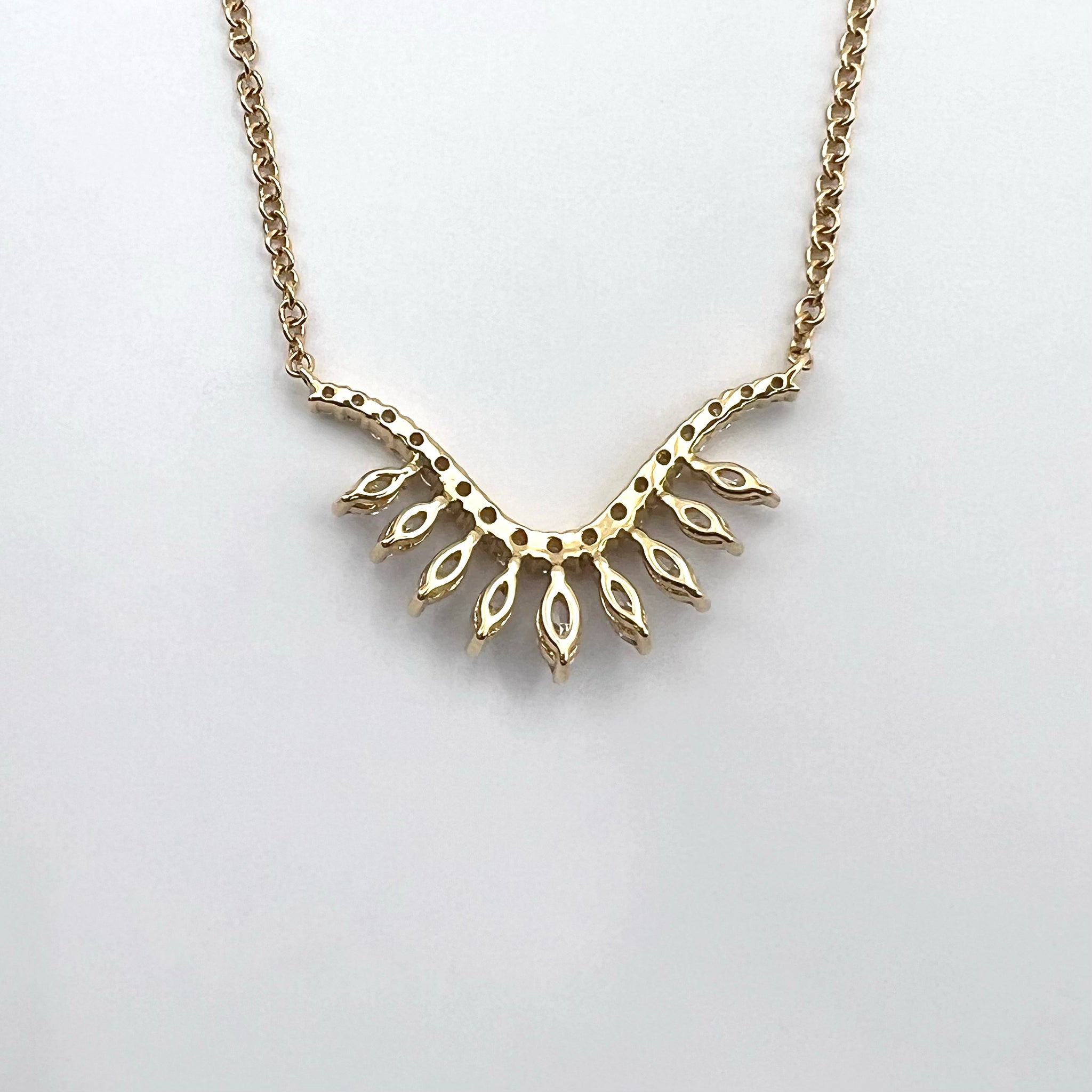 Diamond Leaf & Vine Pendant Necklace