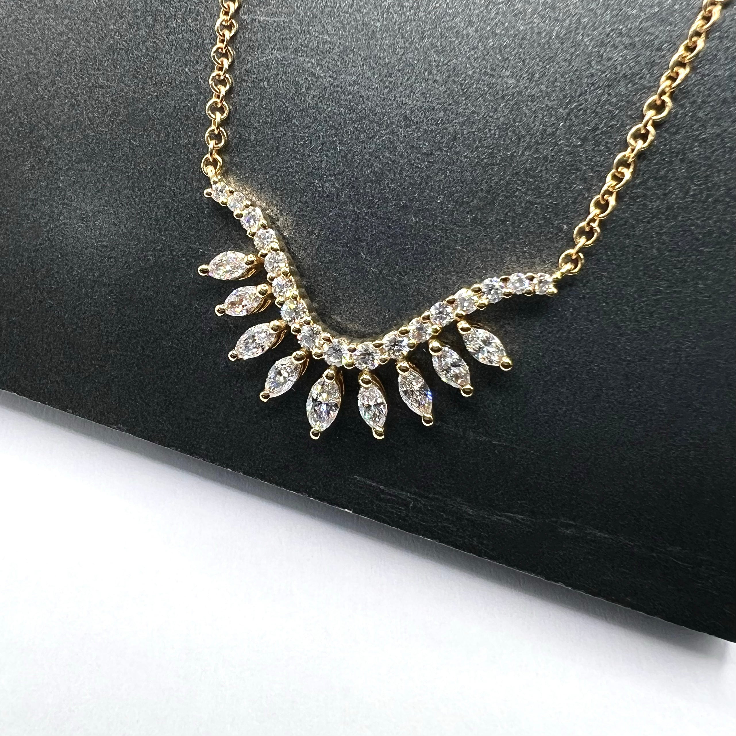 Diamond Leaf & Vine Pendant Necklace