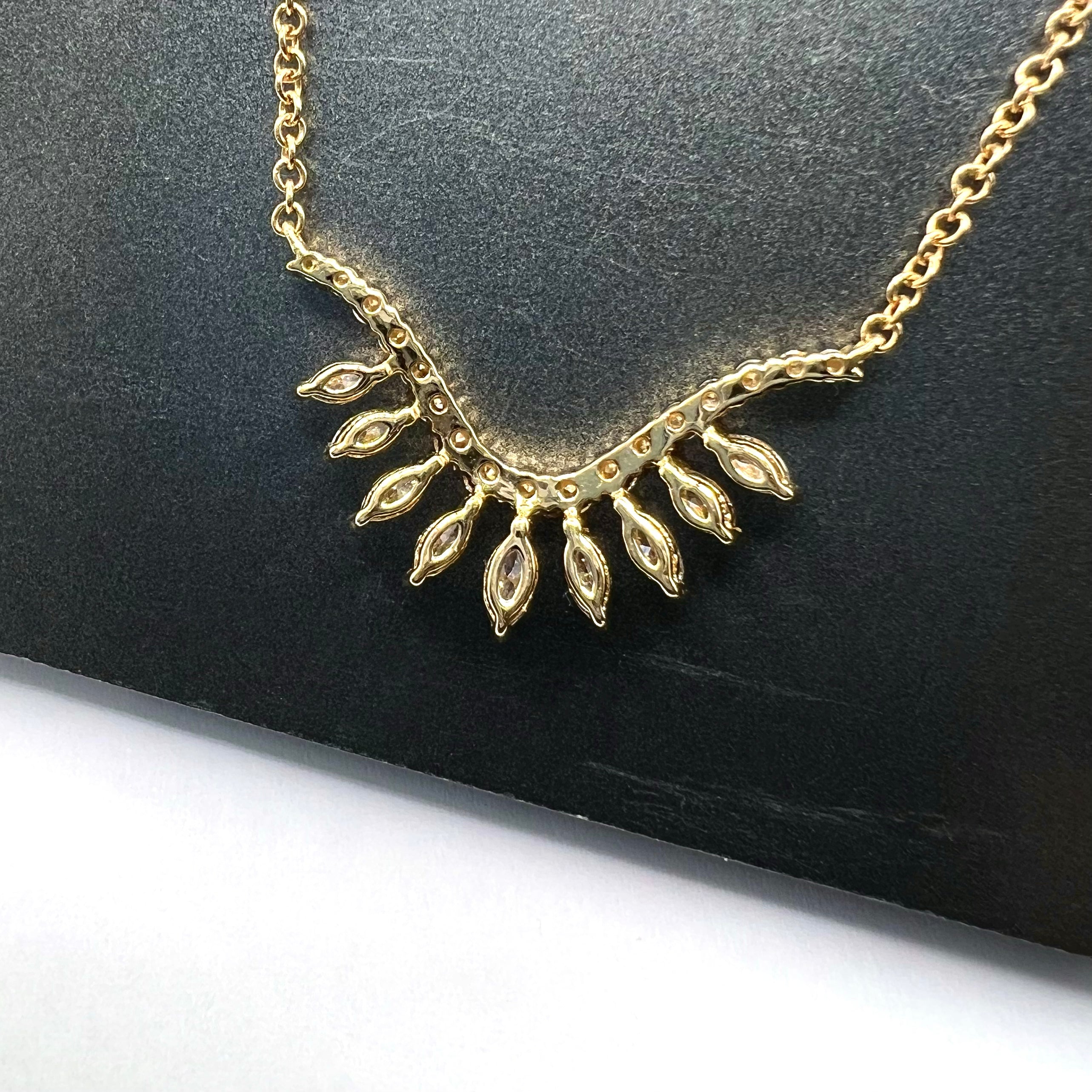 Diamond Leaf & Vine Pendant Necklace
