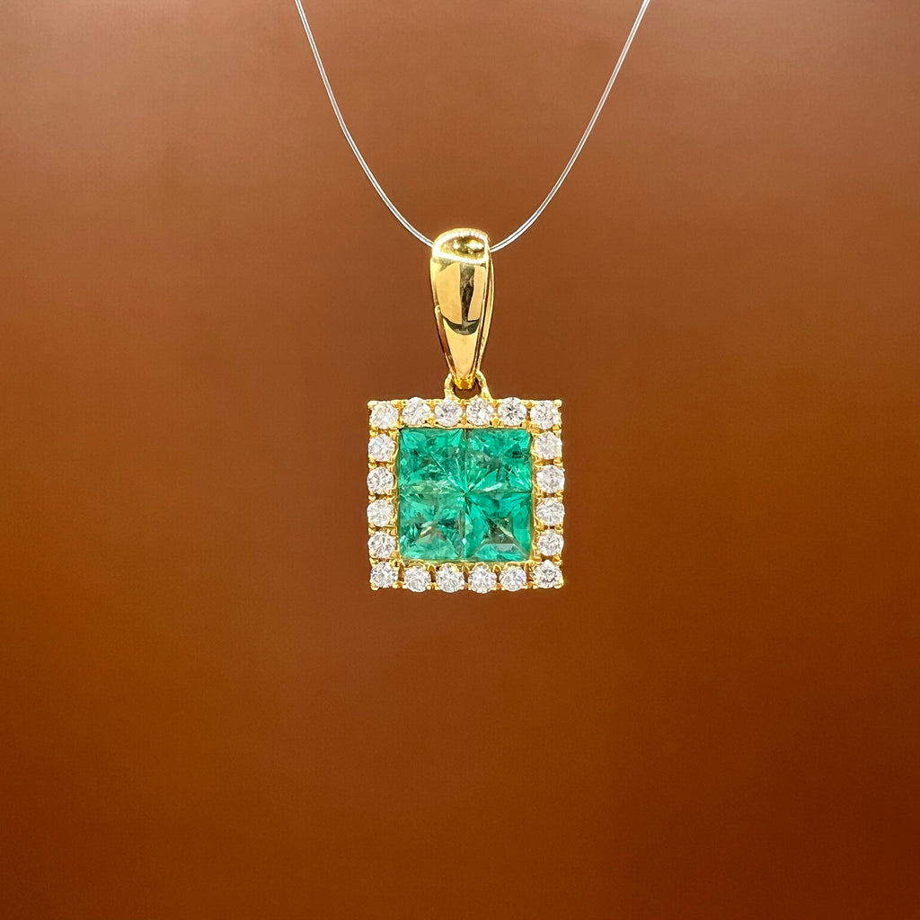 Square Emerald Pendant