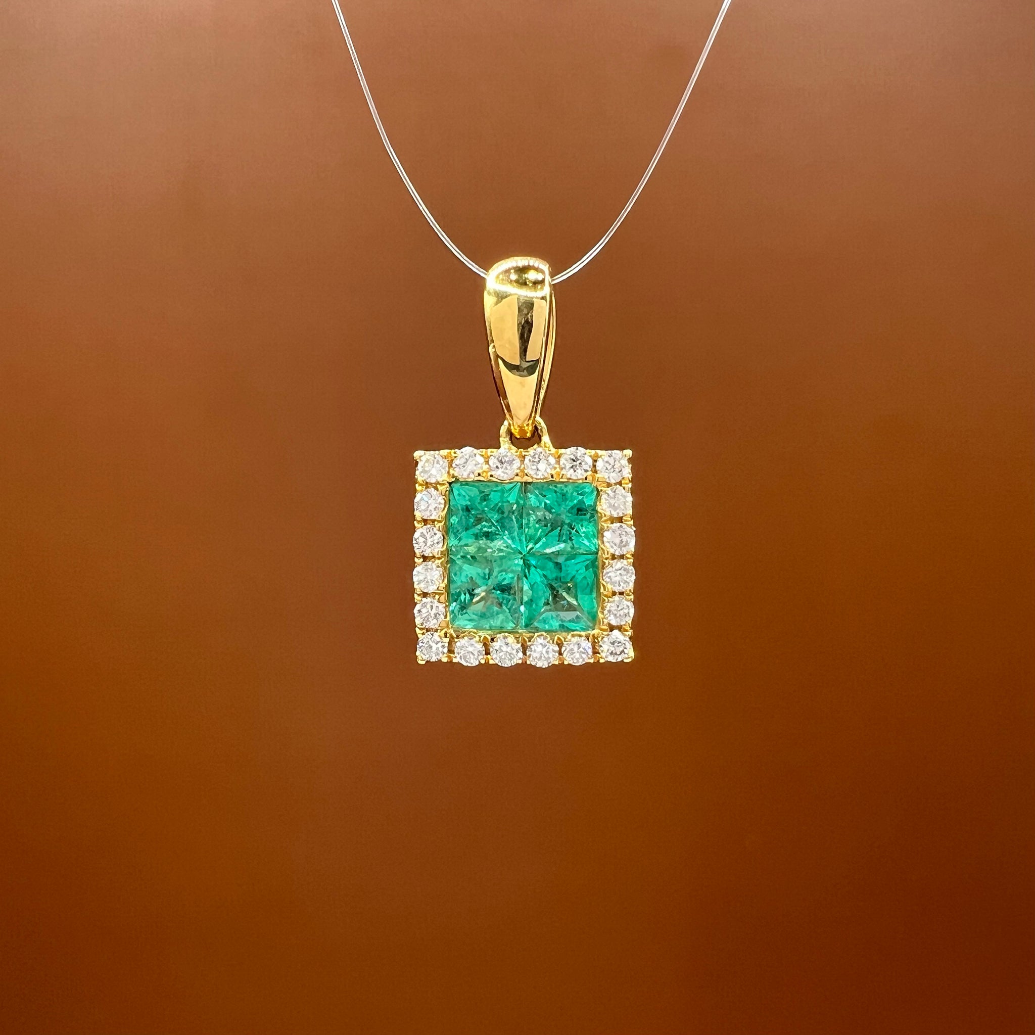 Square Emerald Pendant