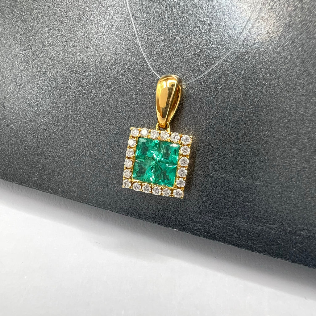 Square Emerald Pendant