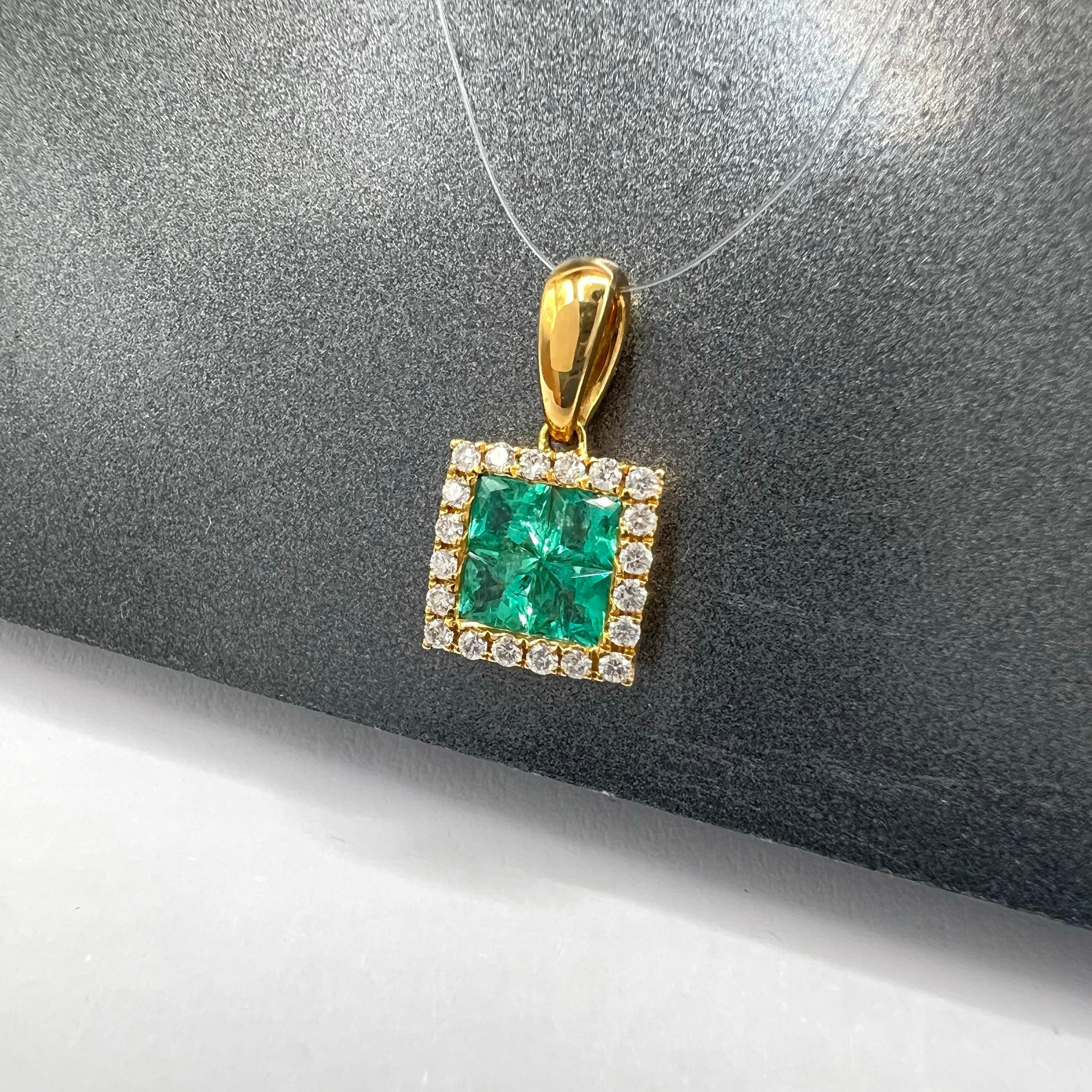 Square Emerald Pendant