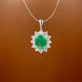 Petite Emerald and Diamond Pendant