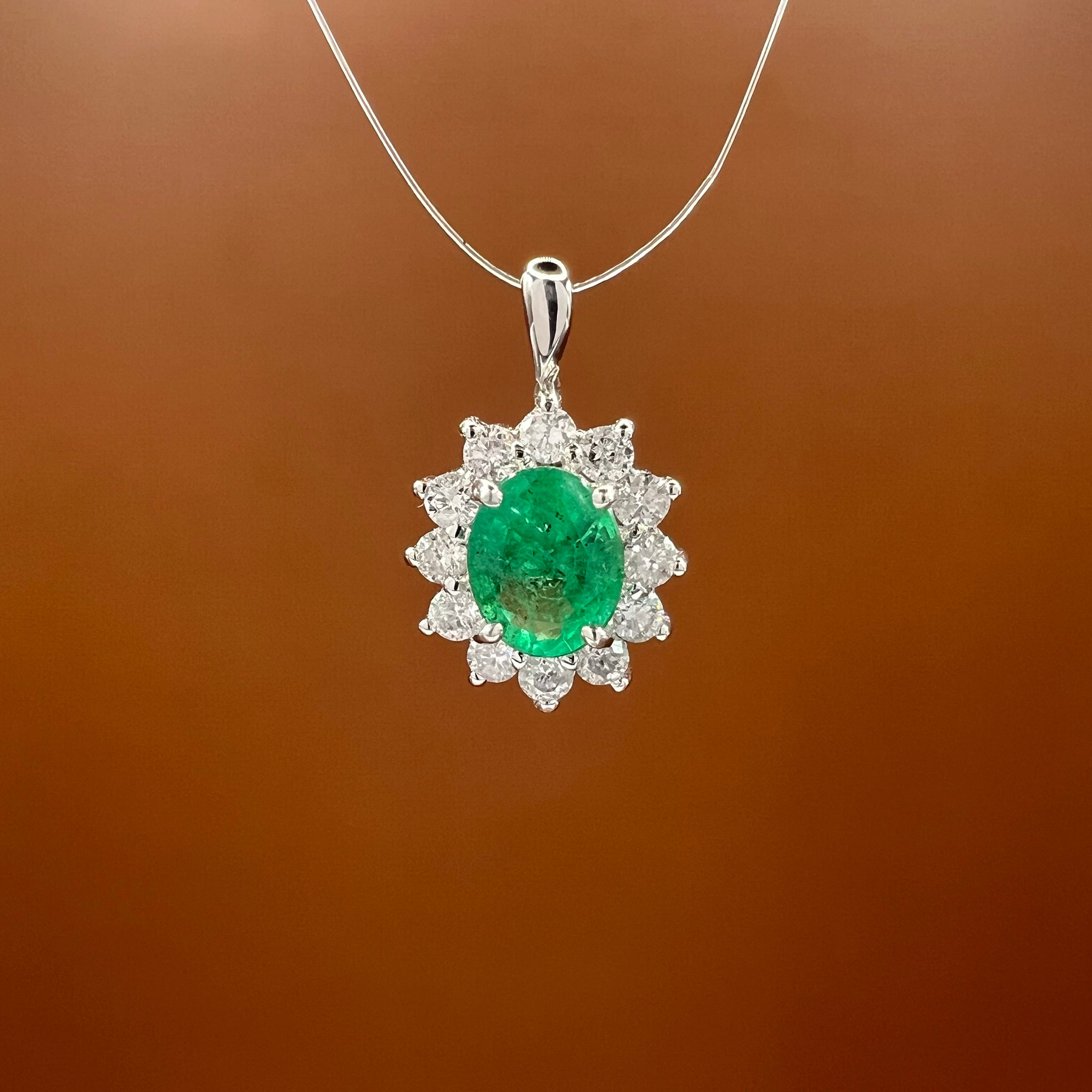 Petite Emerald and Diamond Pendant