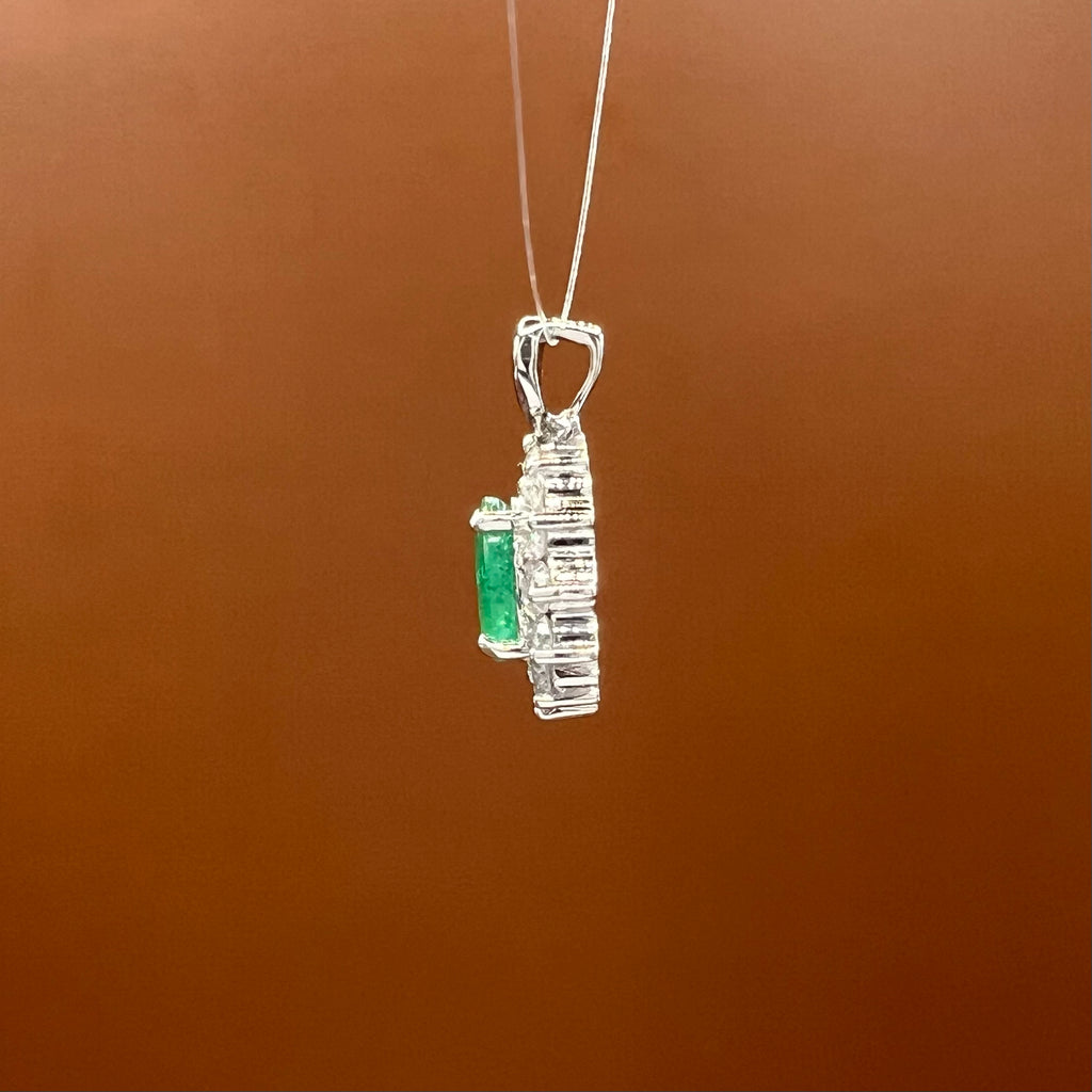 Petite Emerald and Diamond Pendant