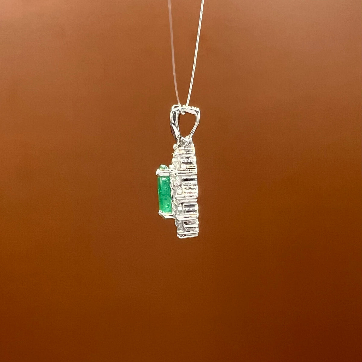 Petite Emerald and Diamond Pendant