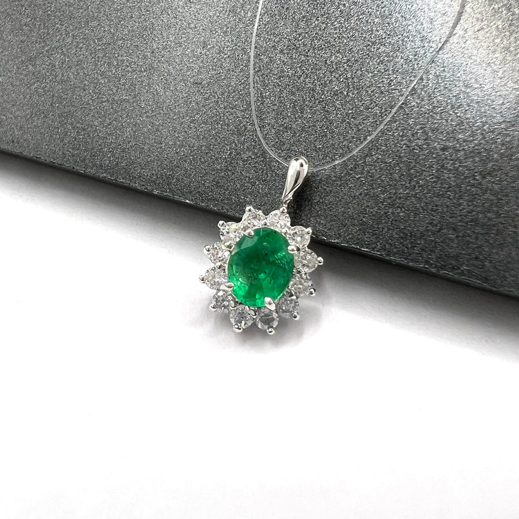 Petite Emerald and Diamond Pendant