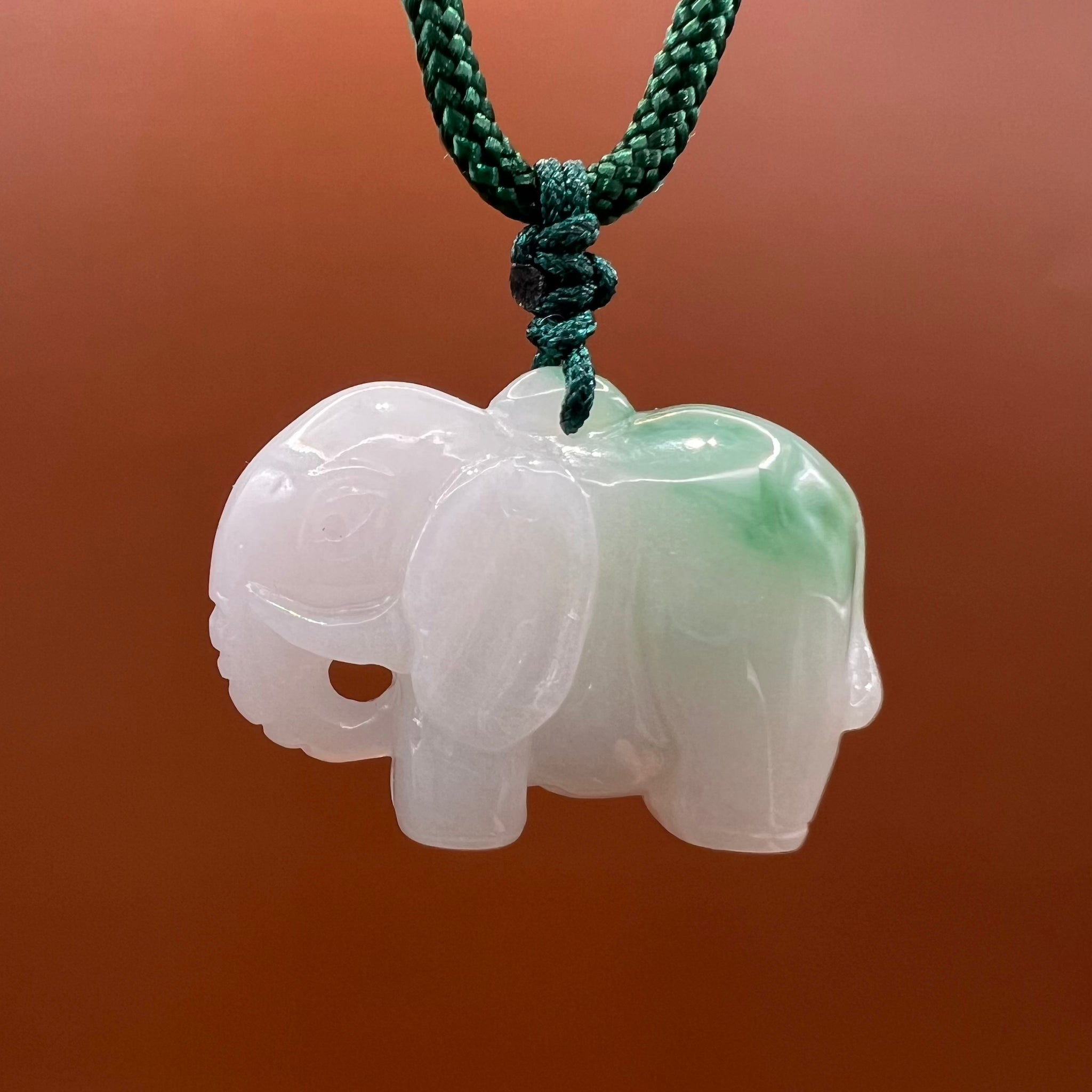 Natural Jade Elephant Necklace