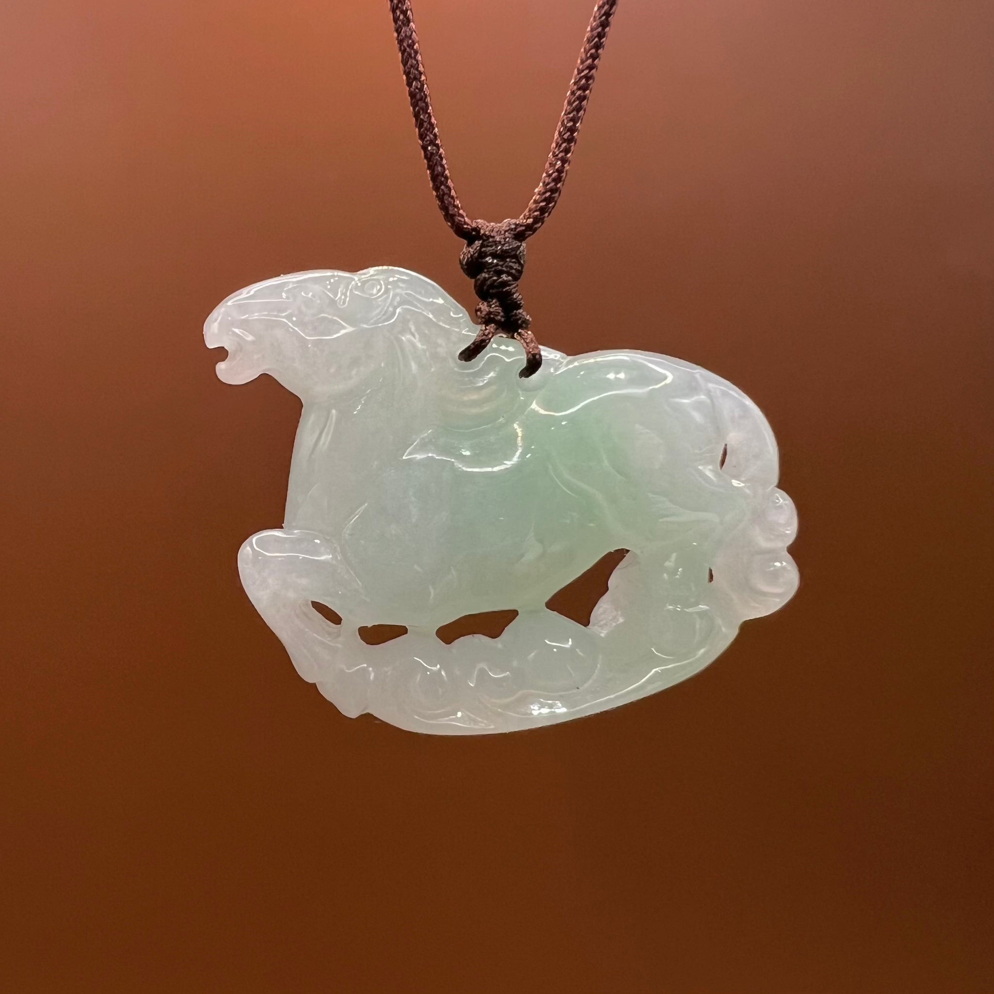 Natural Jade Horse Necklace