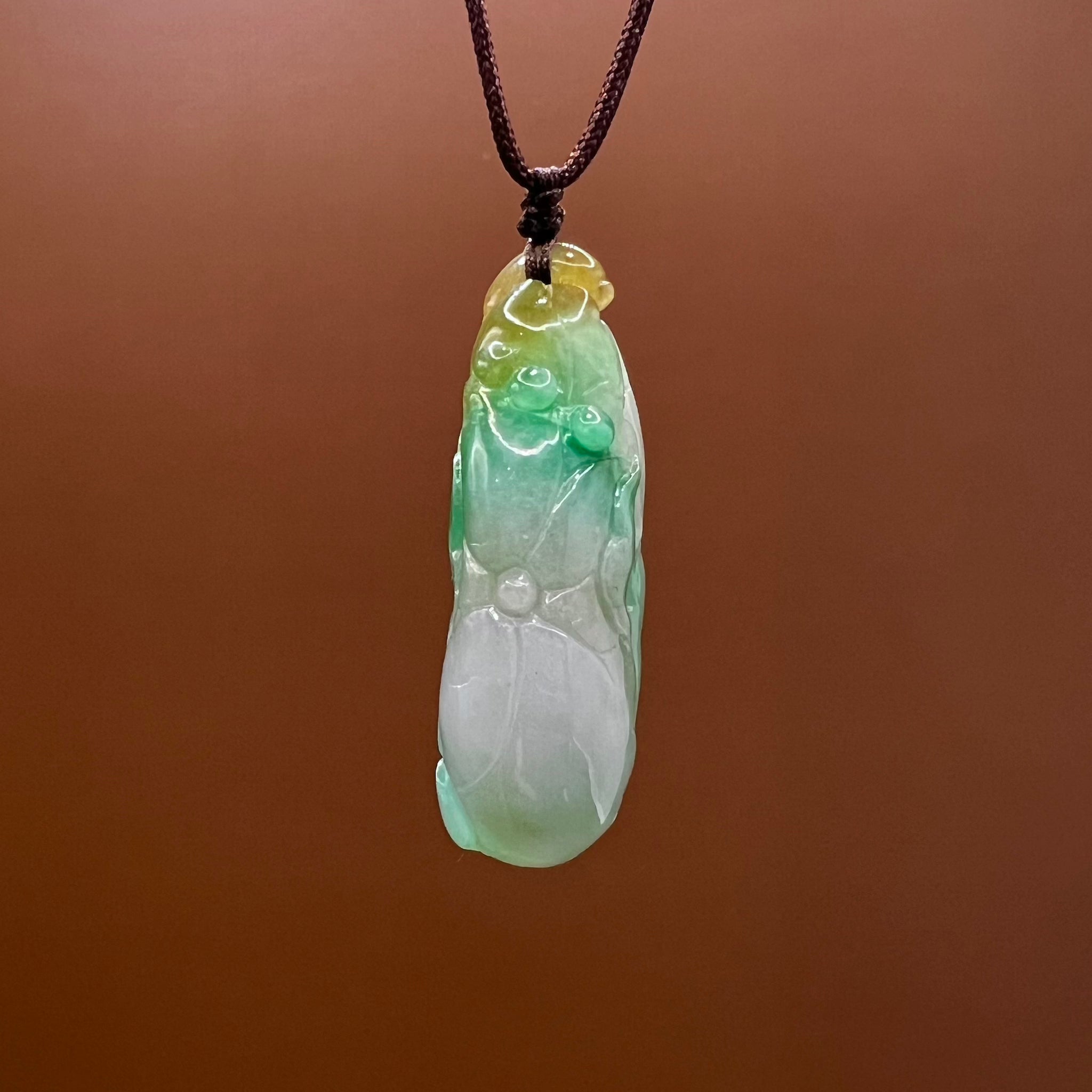Natural Jade Lotus Necklace