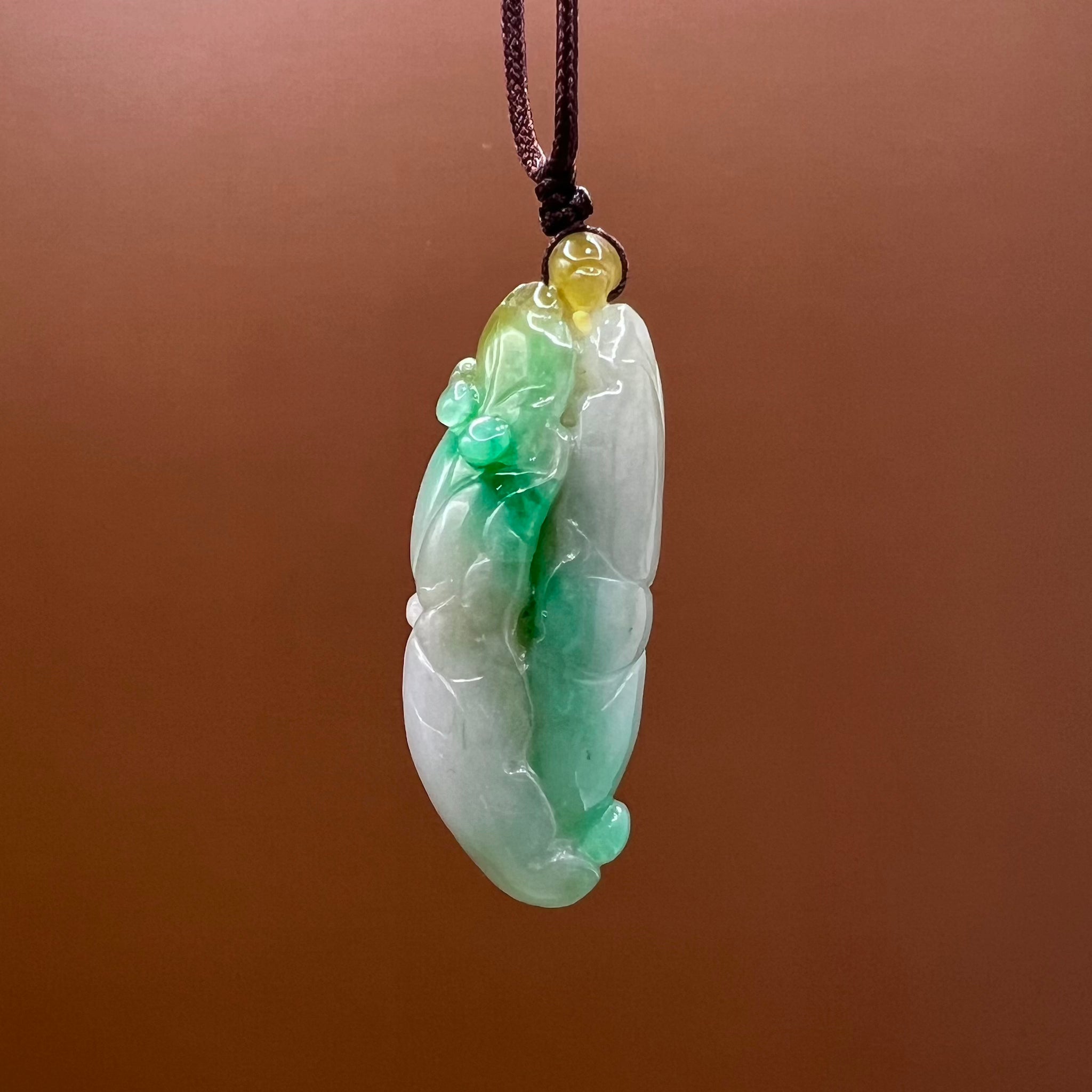 Natural Jade Lotus Necklace