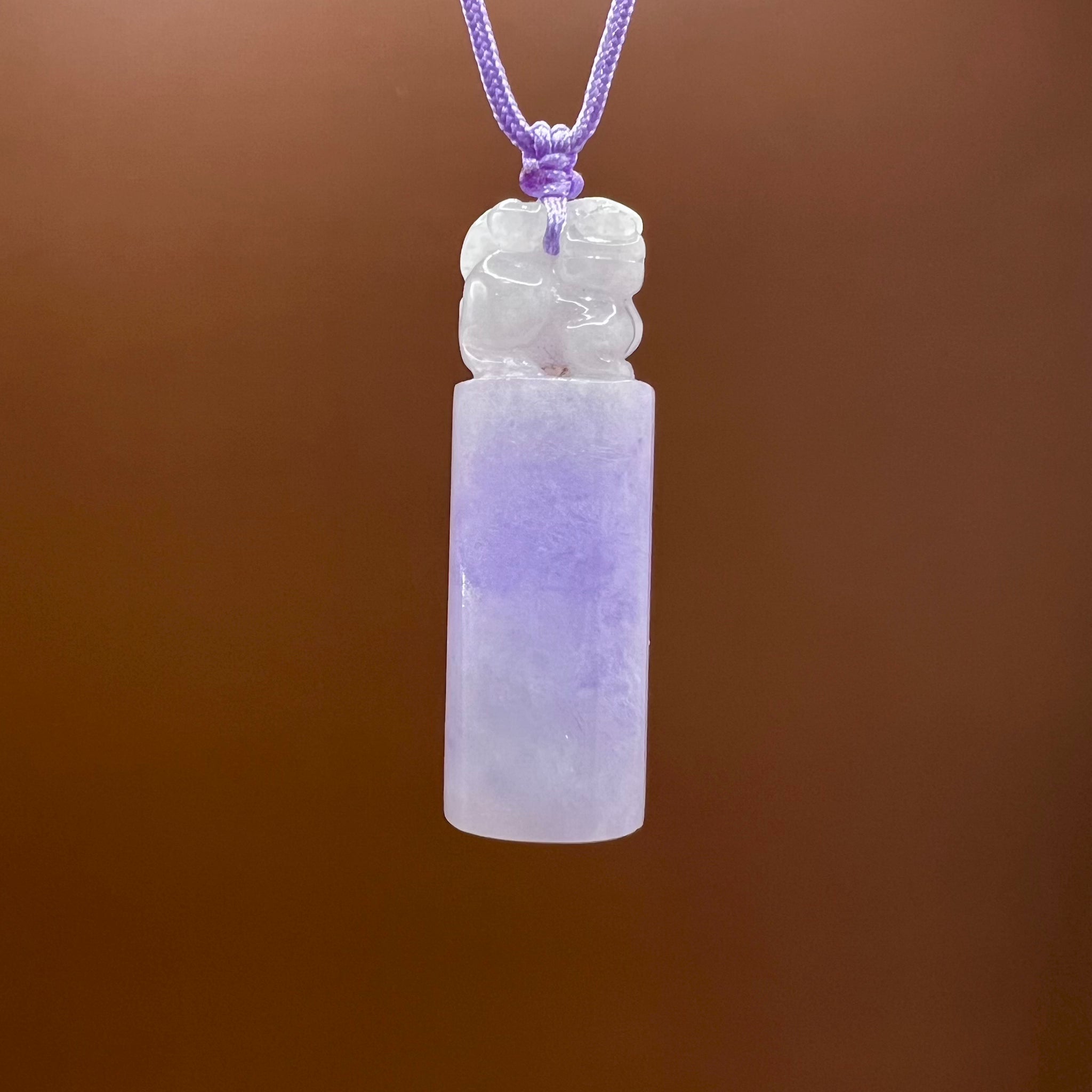 Natural Jade Lion Seal Necklace