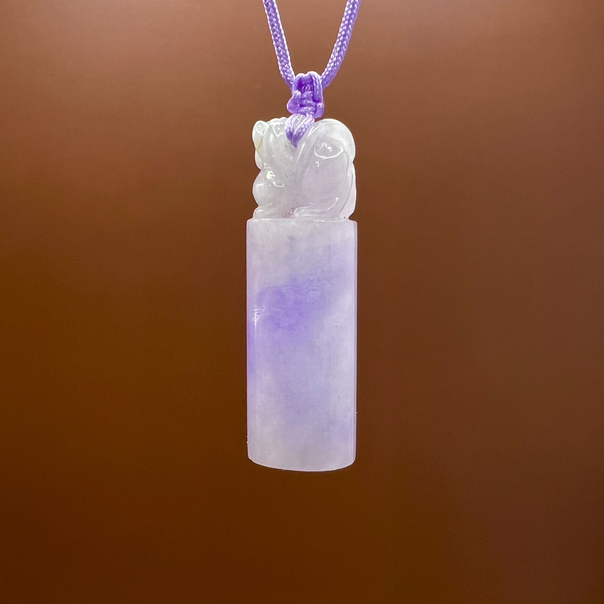 Natural Jade Lion Seal Necklace