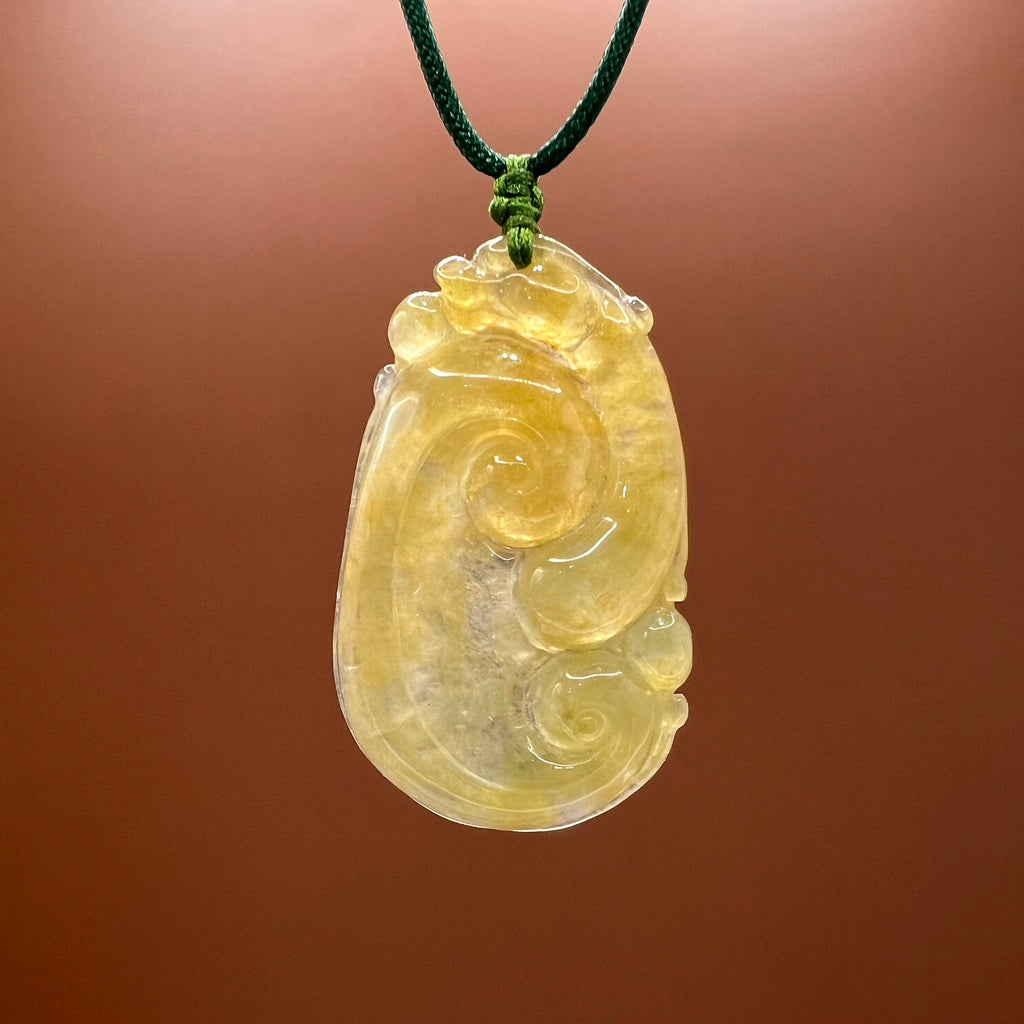 Natural Jade Dragon Ruyi Necklace