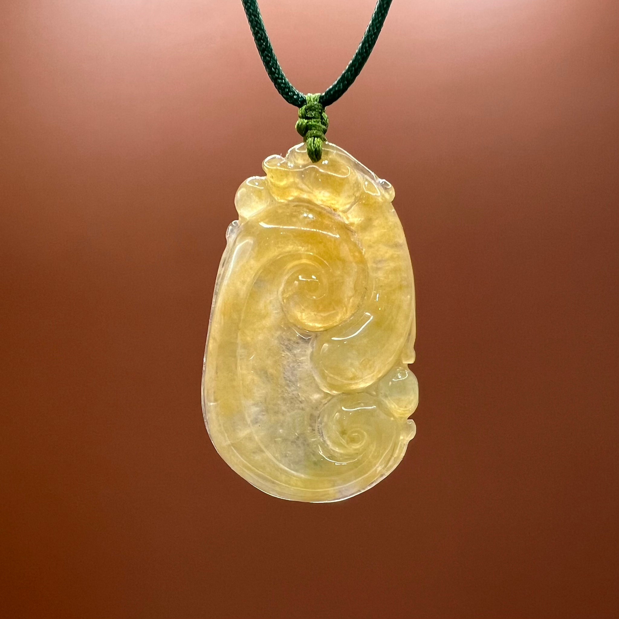 Natural Jade Dragon Ruyi Necklace