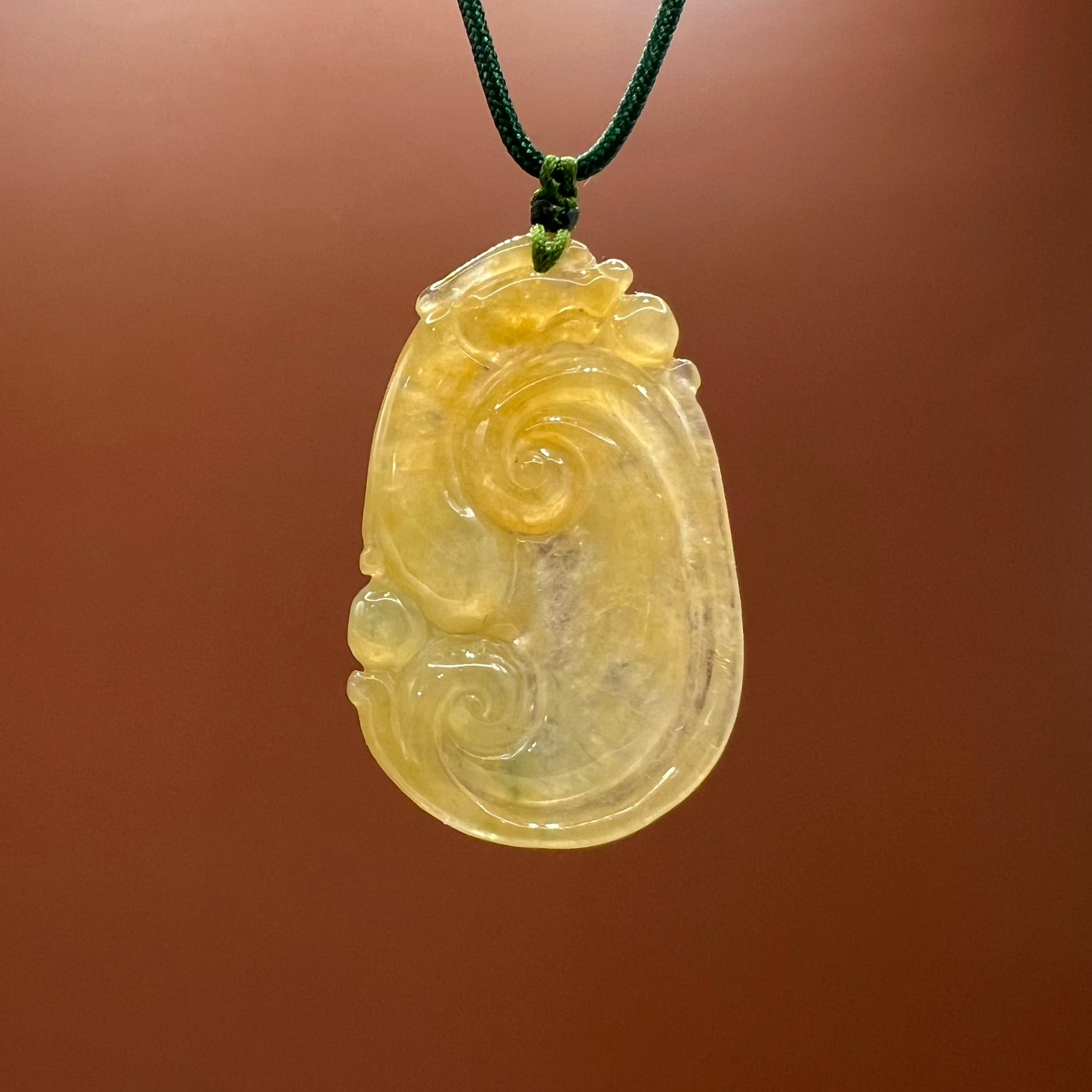 Natural Jade Dragon Ruyi Necklace