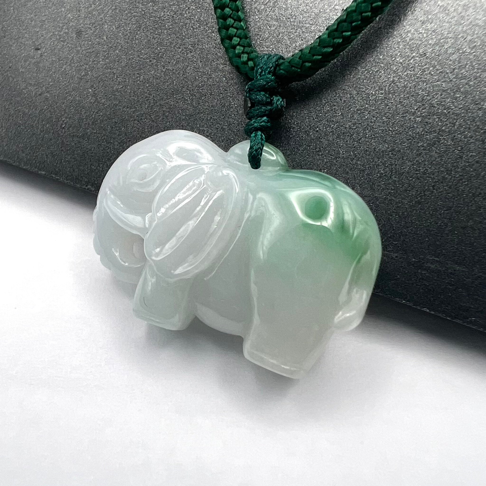 Natural Jade Elephant Necklace