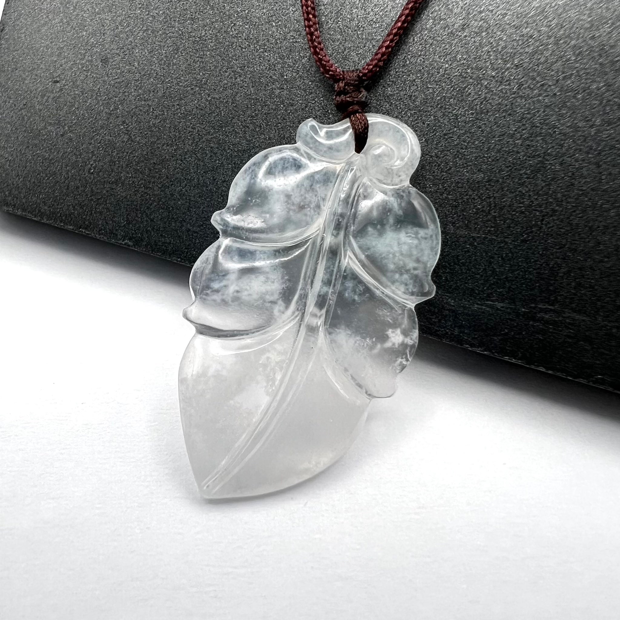 Natural Jade Leaf Necklace