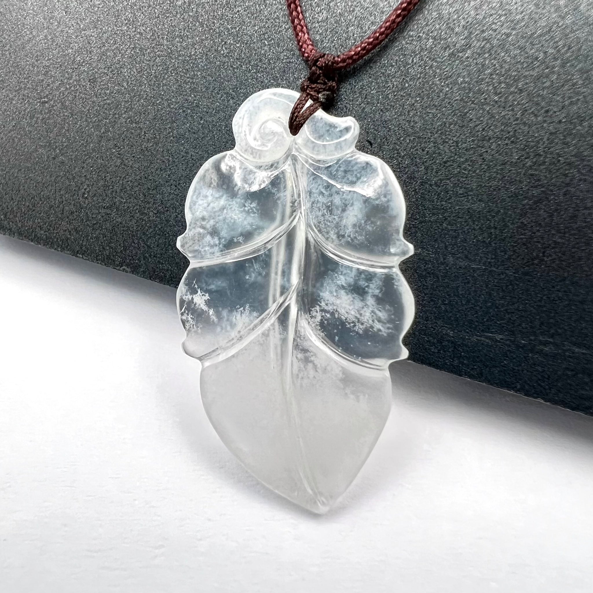 Natural Jade Leaf Necklace