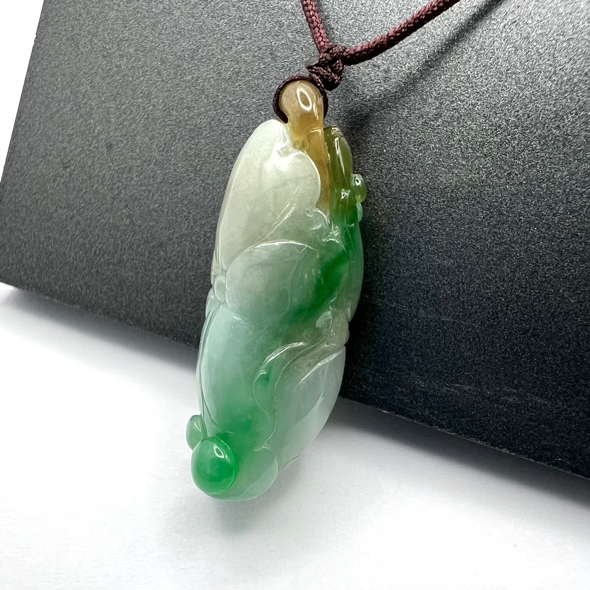 Natural Jade Lotus Necklace