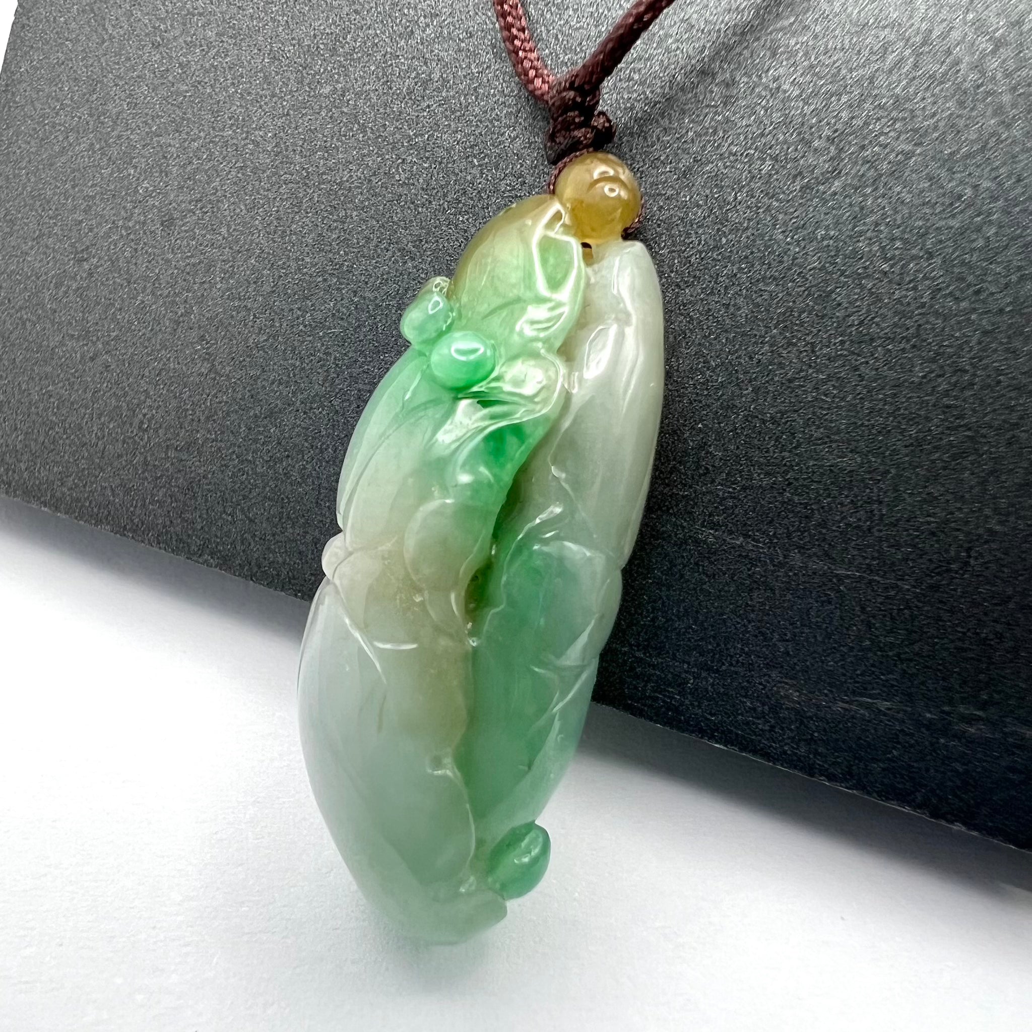 Natural Jade Lotus Necklace