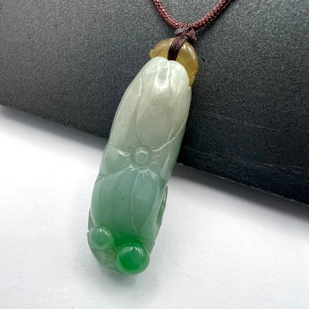 Natural Jade Lotus Necklace