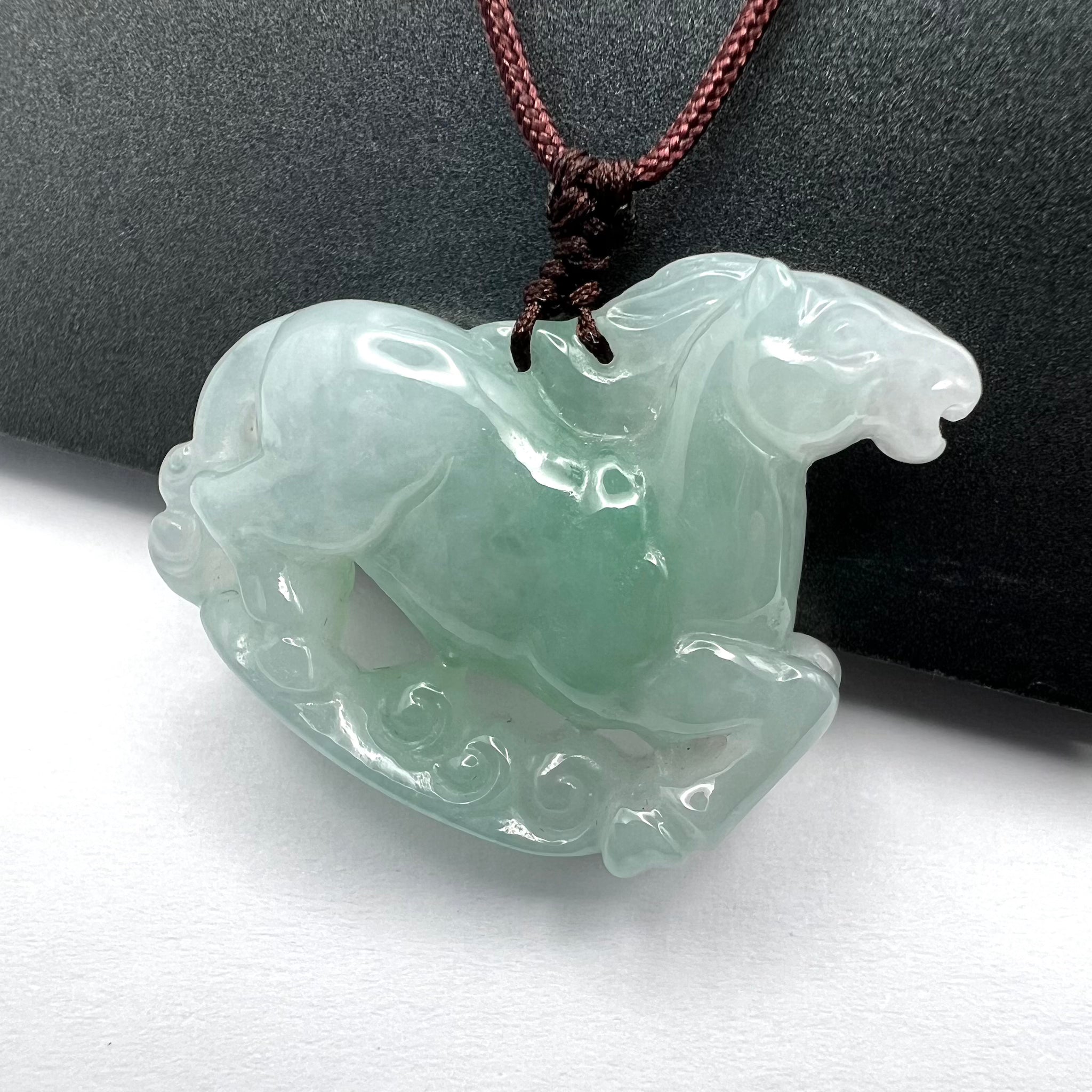 Natural Jade Horse Necklace