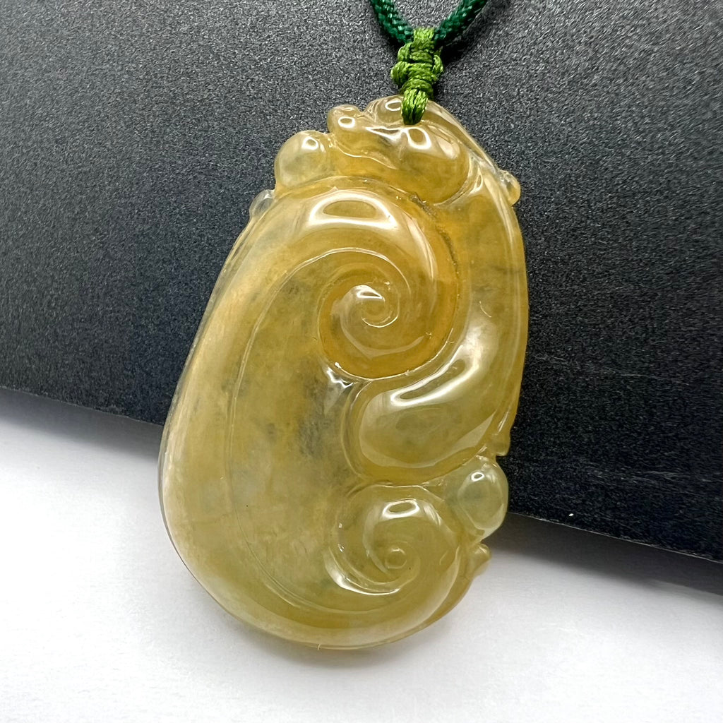 Natural Jade Dragon Ruyi Necklace