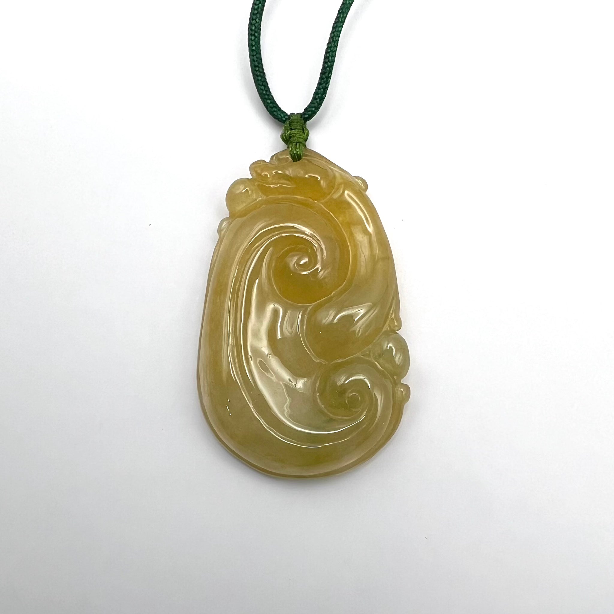 Natural Jade Dragon Ruyi Necklace