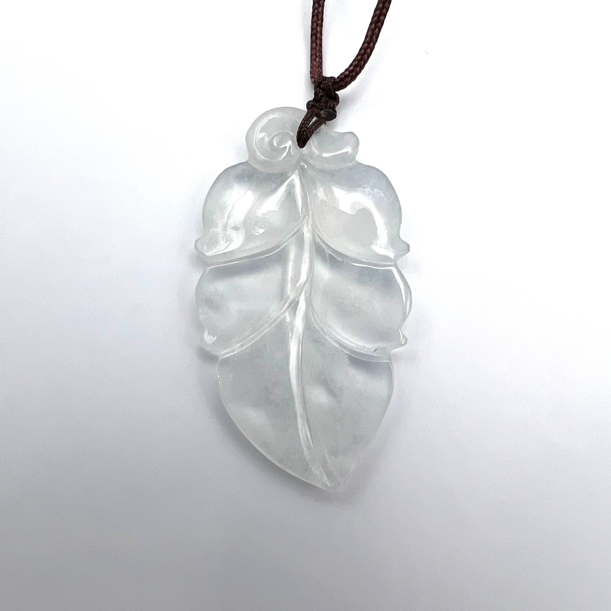 Natural Jade Leaf Necklace