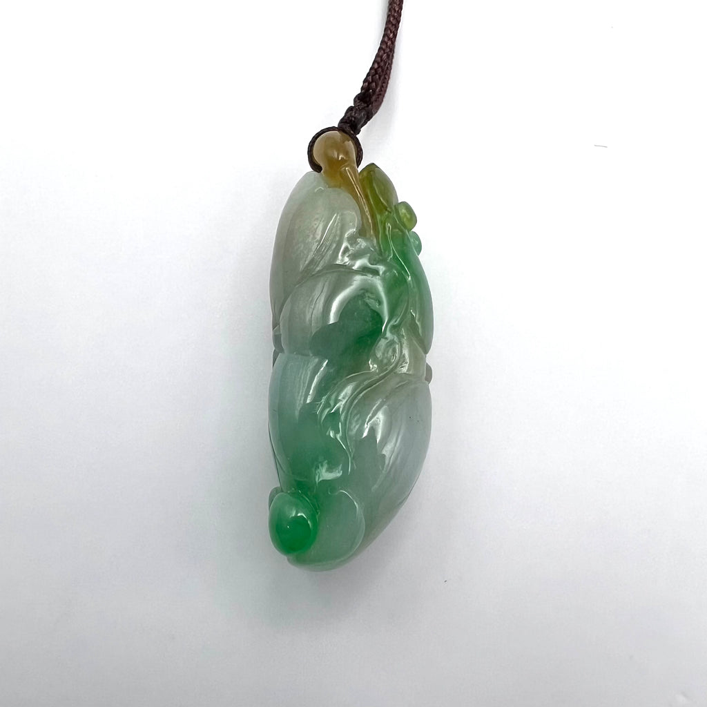 Natural Jade Lotus Necklace