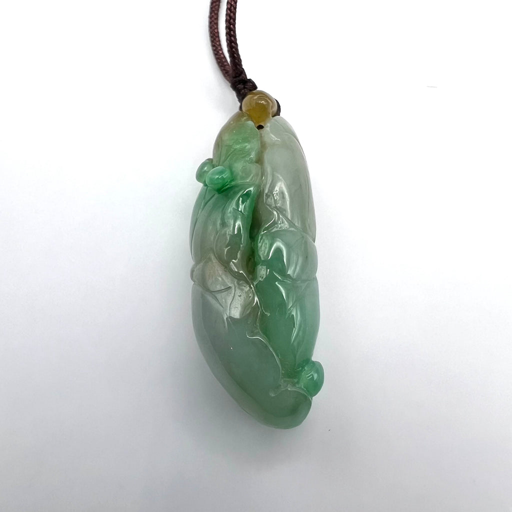 Natural Jade Lotus Necklace