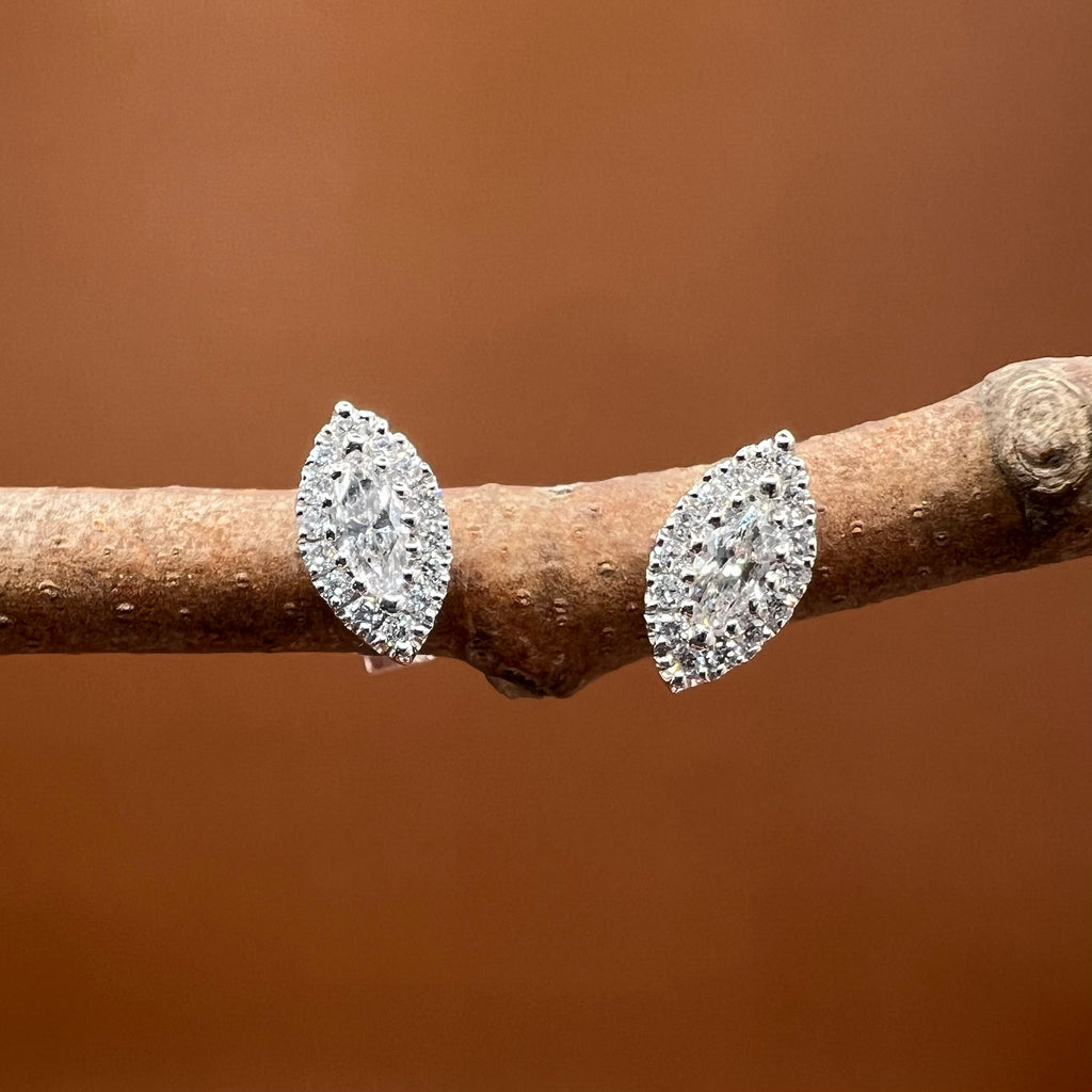 Diamonds Marquise Shaped Studs