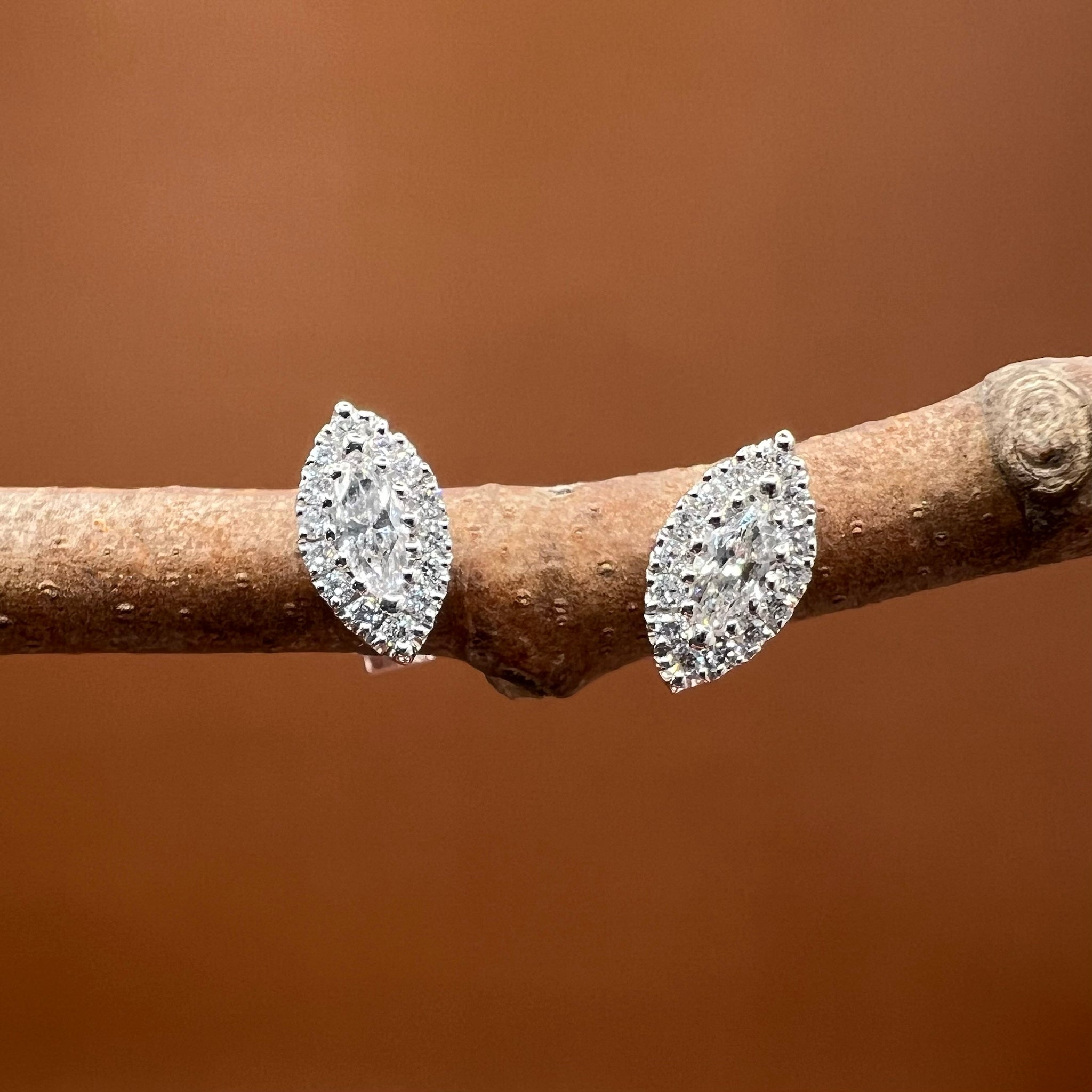 Diamonds Marquise Shaped Studs